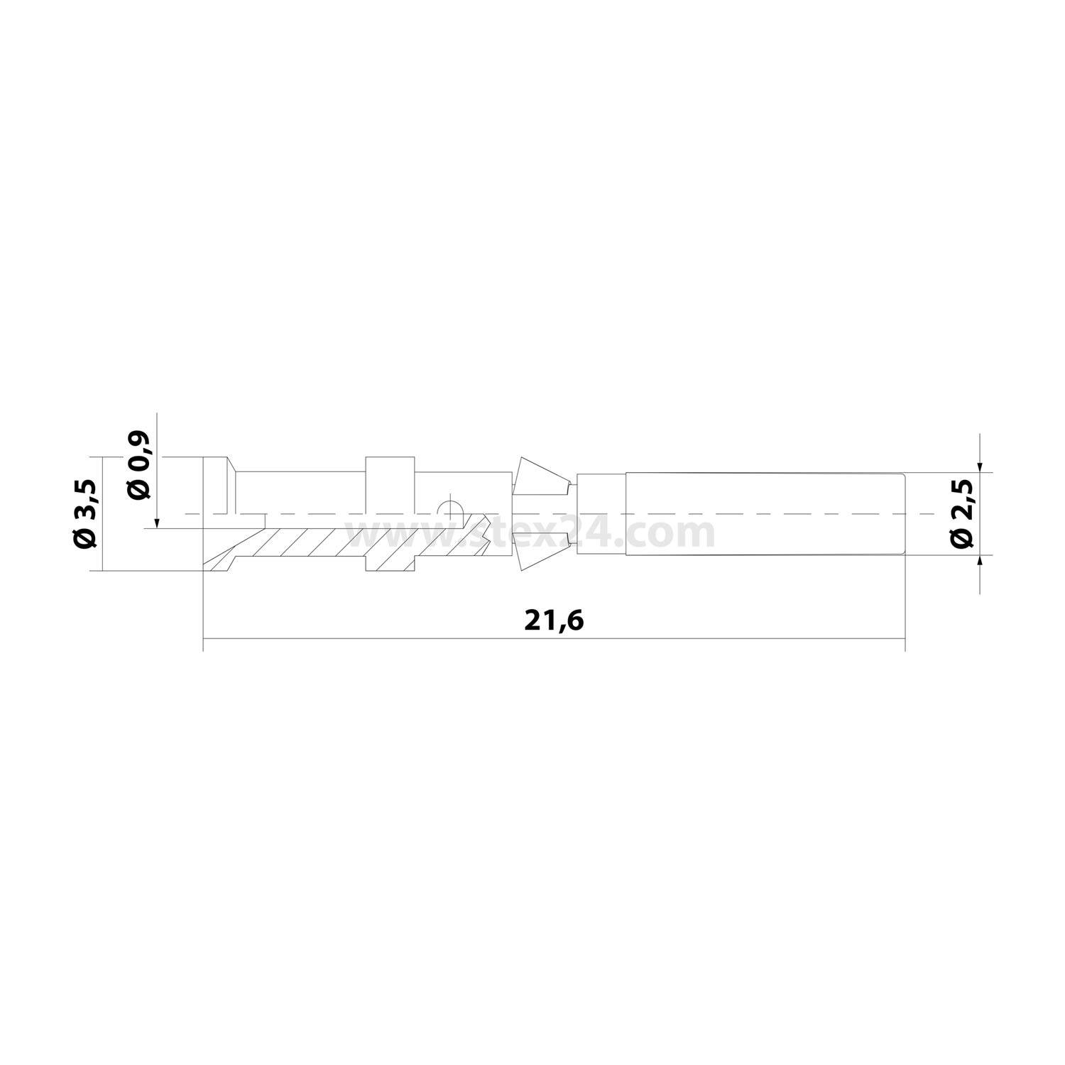HARTING D-Crimpkontakt Kontaktbuchse (F) 0,14mm² - 0,37mm² AWG26 - AWG22 gold/silber, 1 Stück Werkstoff Eisen - 1 Stück