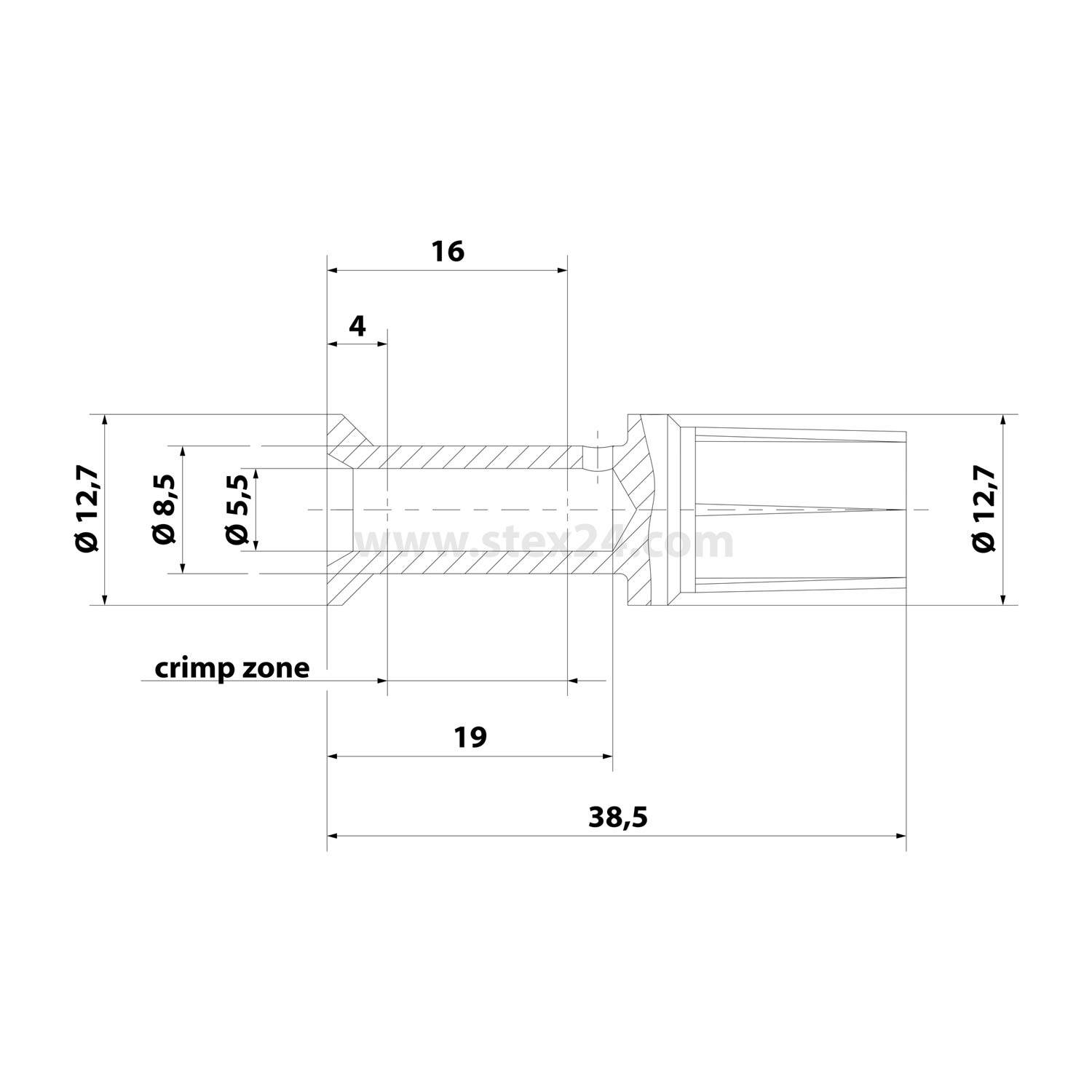 HARTING 100A-Crimpkontakt Kontaktbuchse (F) 16mm² AWG6 silber, 1 Stück Werkstoff Kupferlegierung - 1 Stück