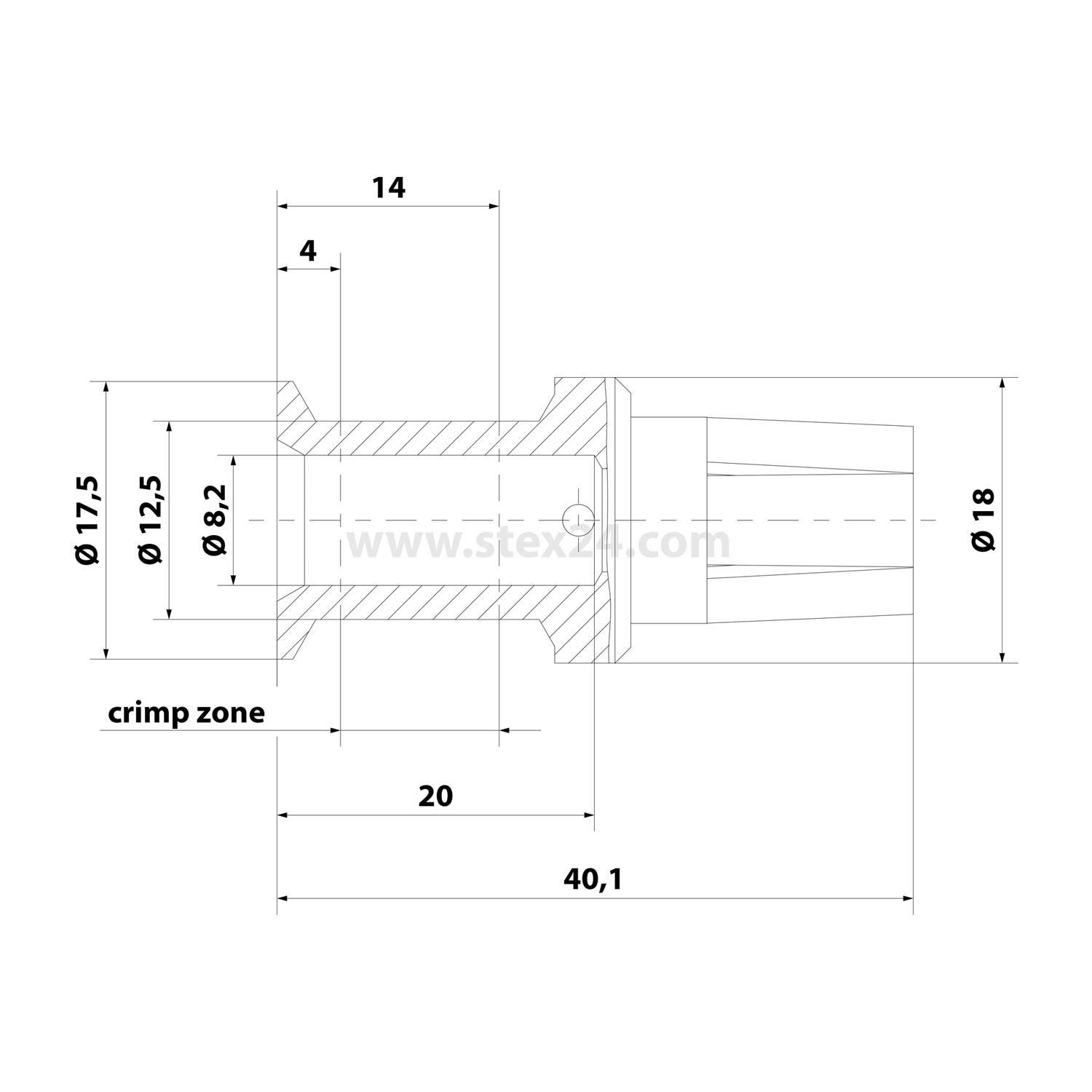 HARTING 200A-Crimpkontakt Kontaktbuchse (F) 35mm² AWG2 silber, 1 Stück Werkstoff Kupferlegierung - 1 Stück