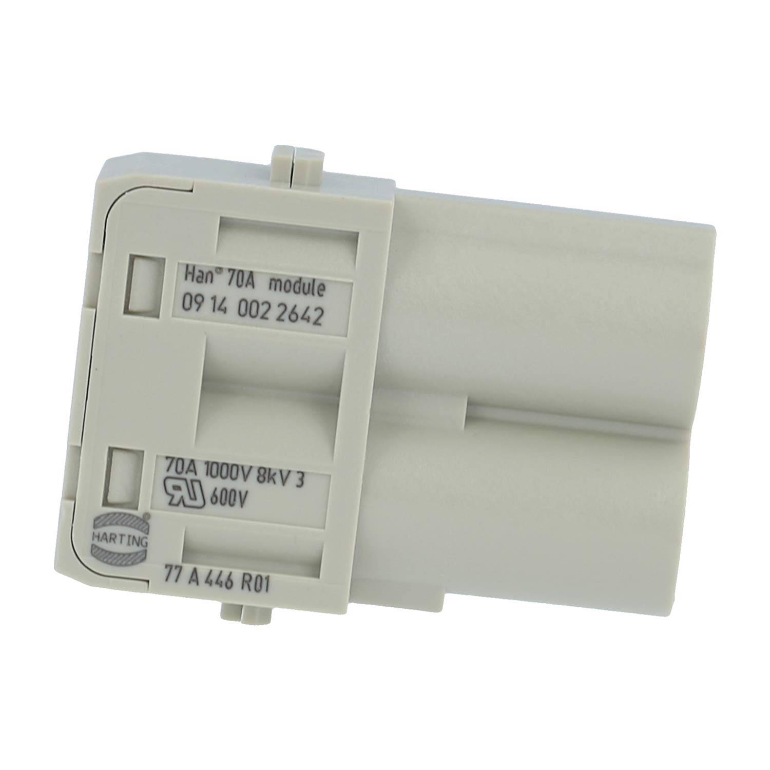 HARTING Han 70 Ampere Modul Stifteinsatz (M) Axialschraubanschluss, 2-polig 1000V, 70A - 1 Stück