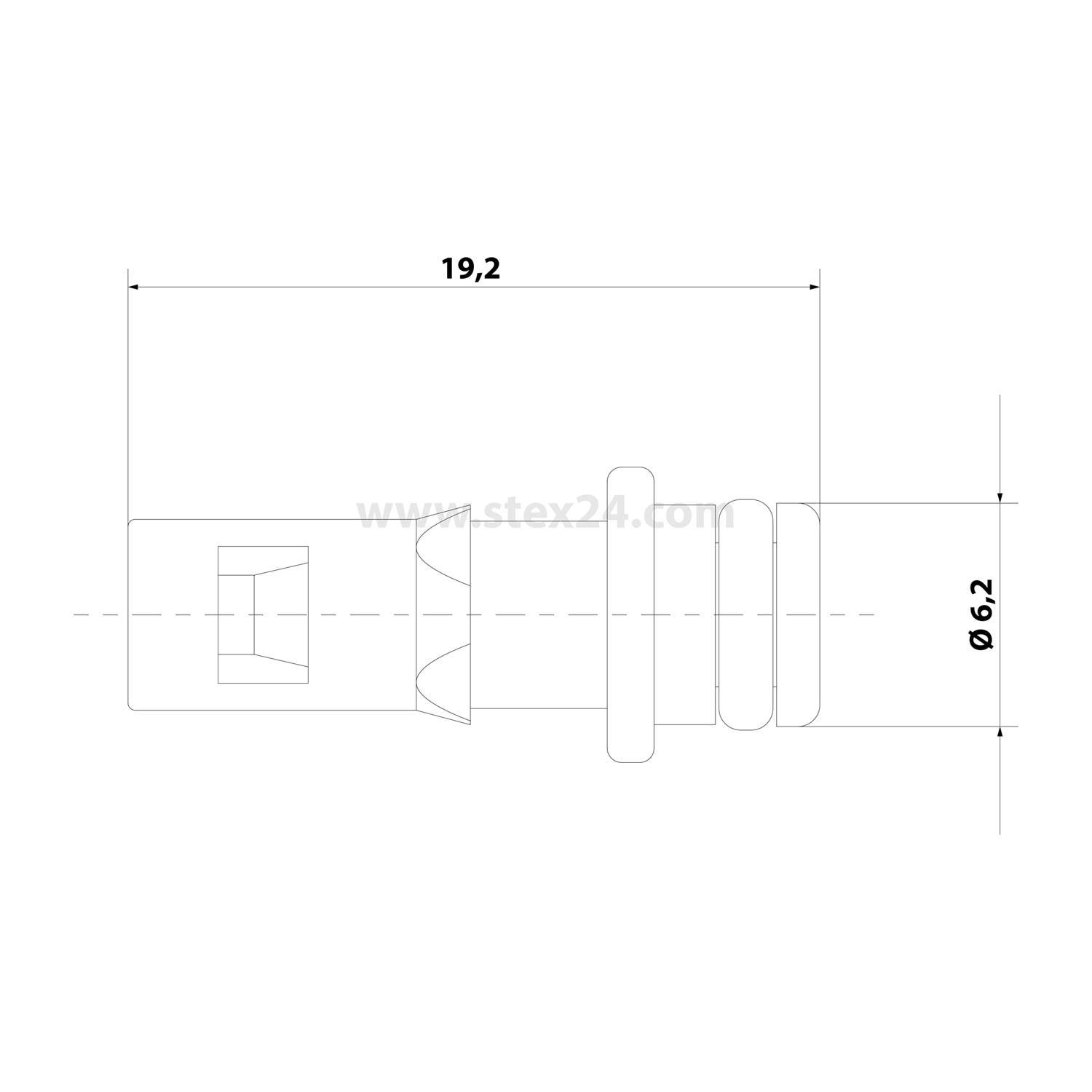 HARTING Pneumatik-Kontakt ohne Absperrventil Kontaktstift (M) Schlauch-Innendurchmesser 1,6mm schwarz, 1 Stück