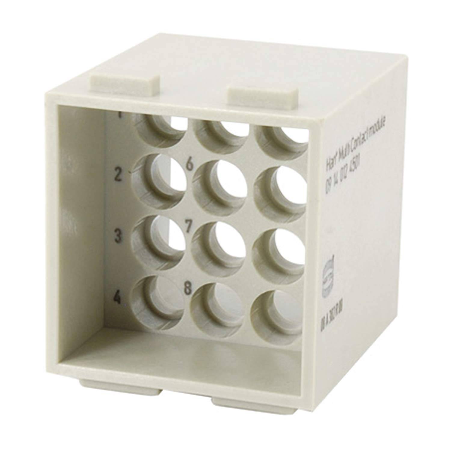 Hama Mini Cracker'-Box mit zwölf kreisförmigen Fächern, die nummeriert sind und in einem 3x4-Rastermuster angeordnet sind, wird zum Sortieren oder Organisieren verwendet.