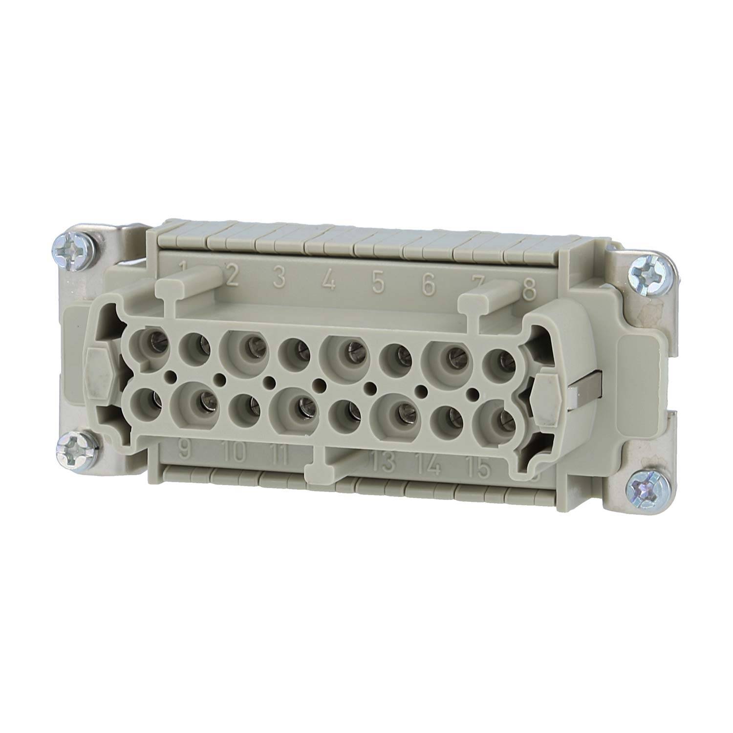 HARTING Han 16ESS Buchseneinsatz (F) Doppel-Käfigzugfederanschluss, 16-polig+PE 500V, 16A - 1 Stück