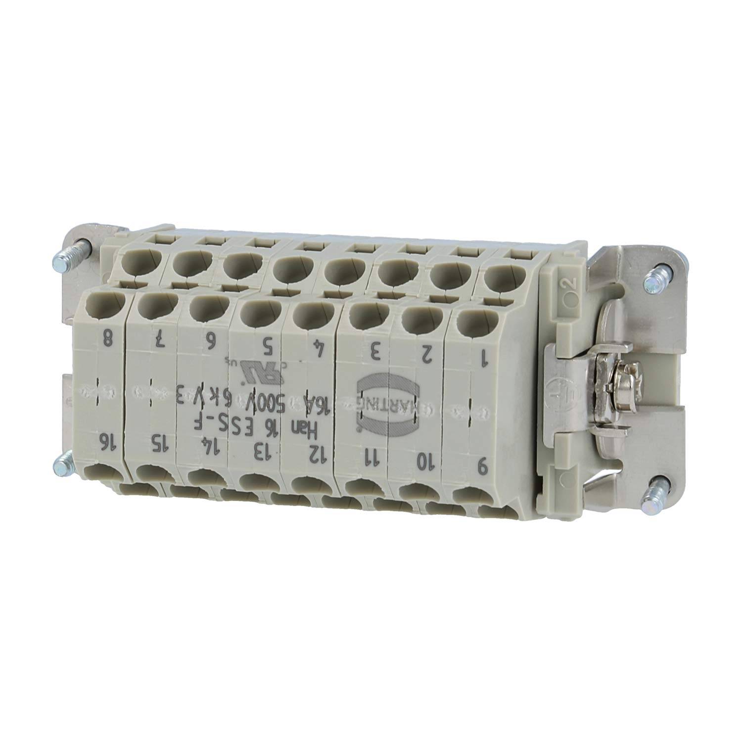 HARTING Han 16ESS Buchseneinsatz (F) Doppel-Käfigzugfederanschluss, 16-polig+PE 500V, 16A - 1 Stück