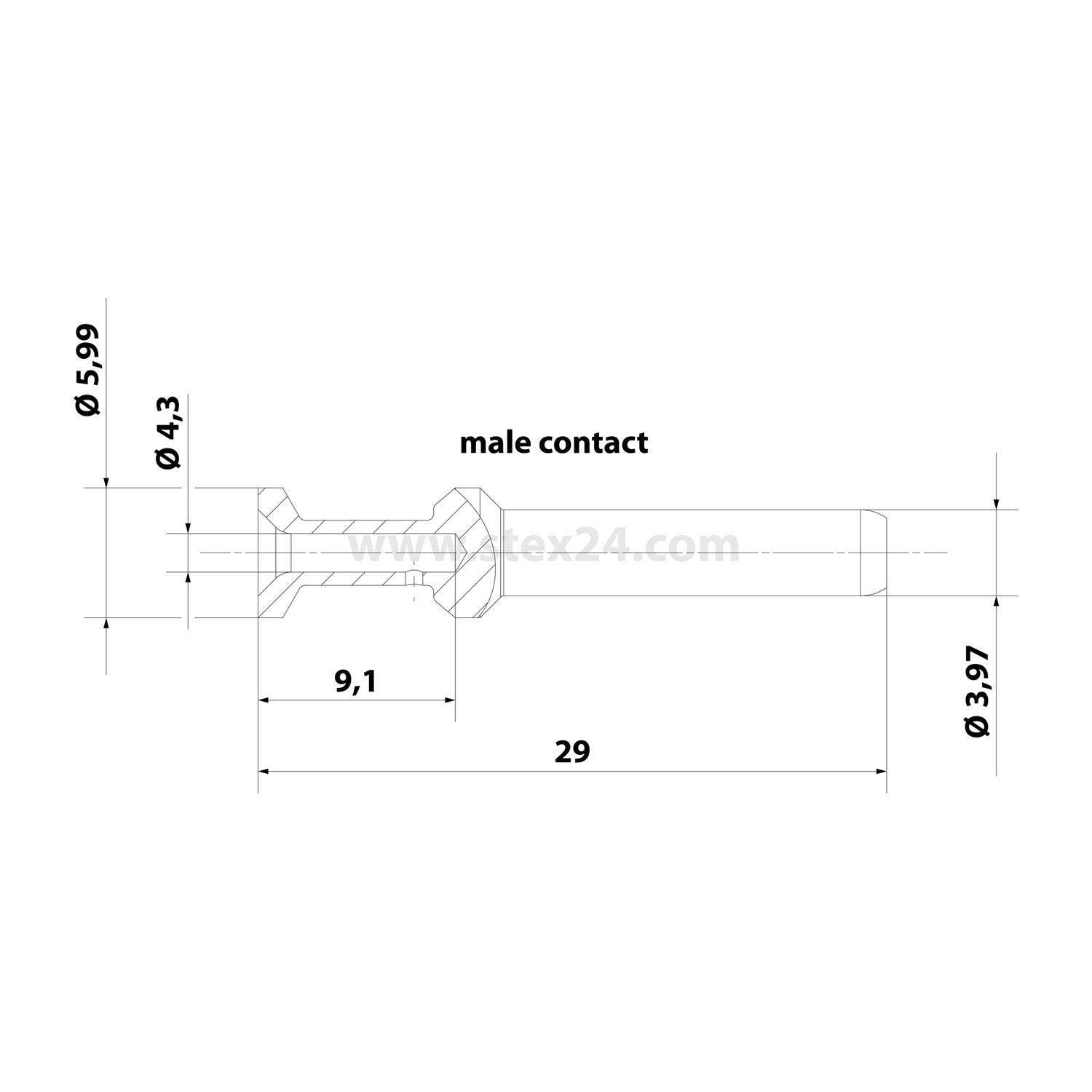 HARTING C-Crimpkontakt Kontaktstift (M) 10mm² AWG8 silber, 1 Stück Werkstoff Kupferlegierung - 1 Stück