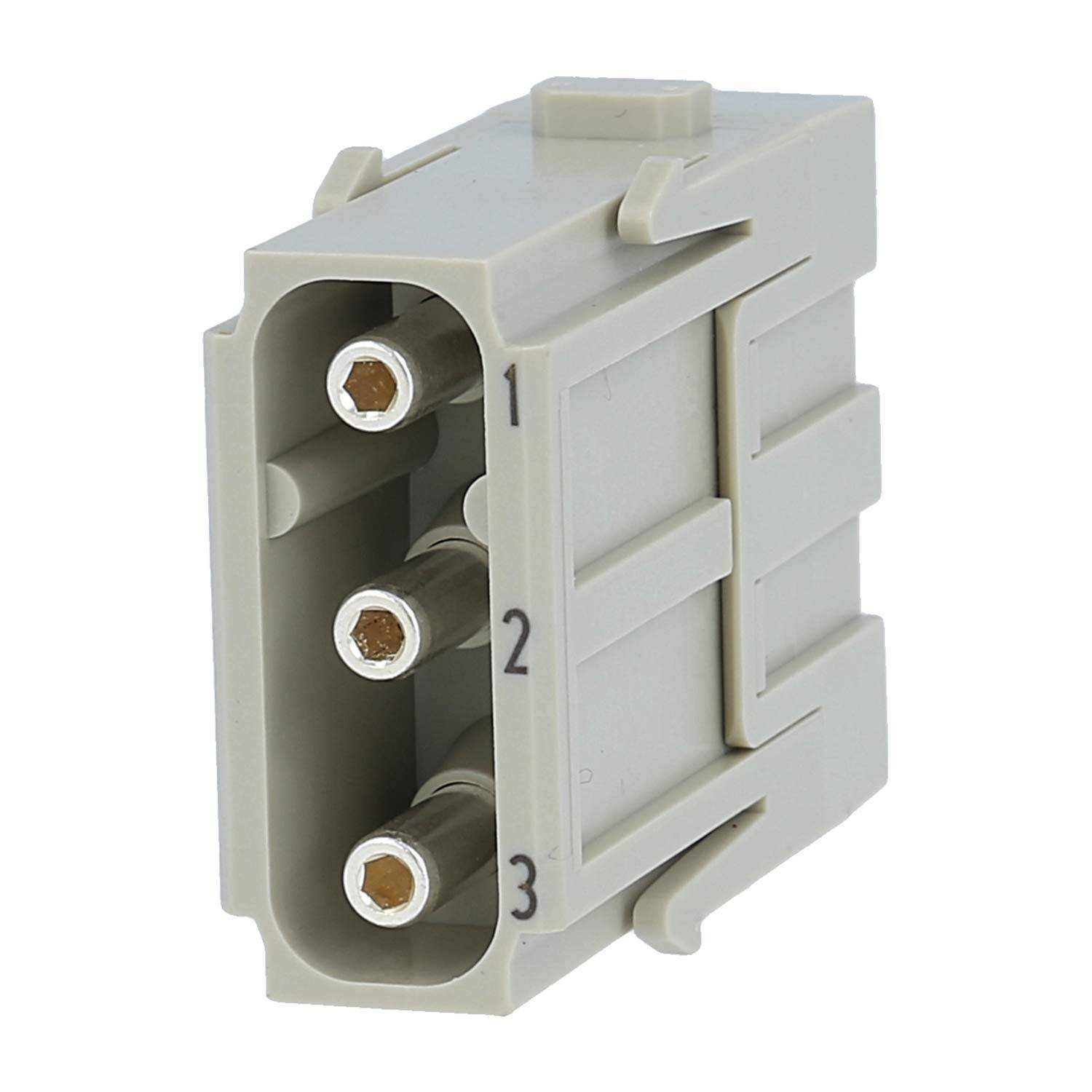 HARTING Han C Axial Modul Stifteinsatz (M) Axialschraubanschluss, 3-polig 690V, 40A - 1 Stück