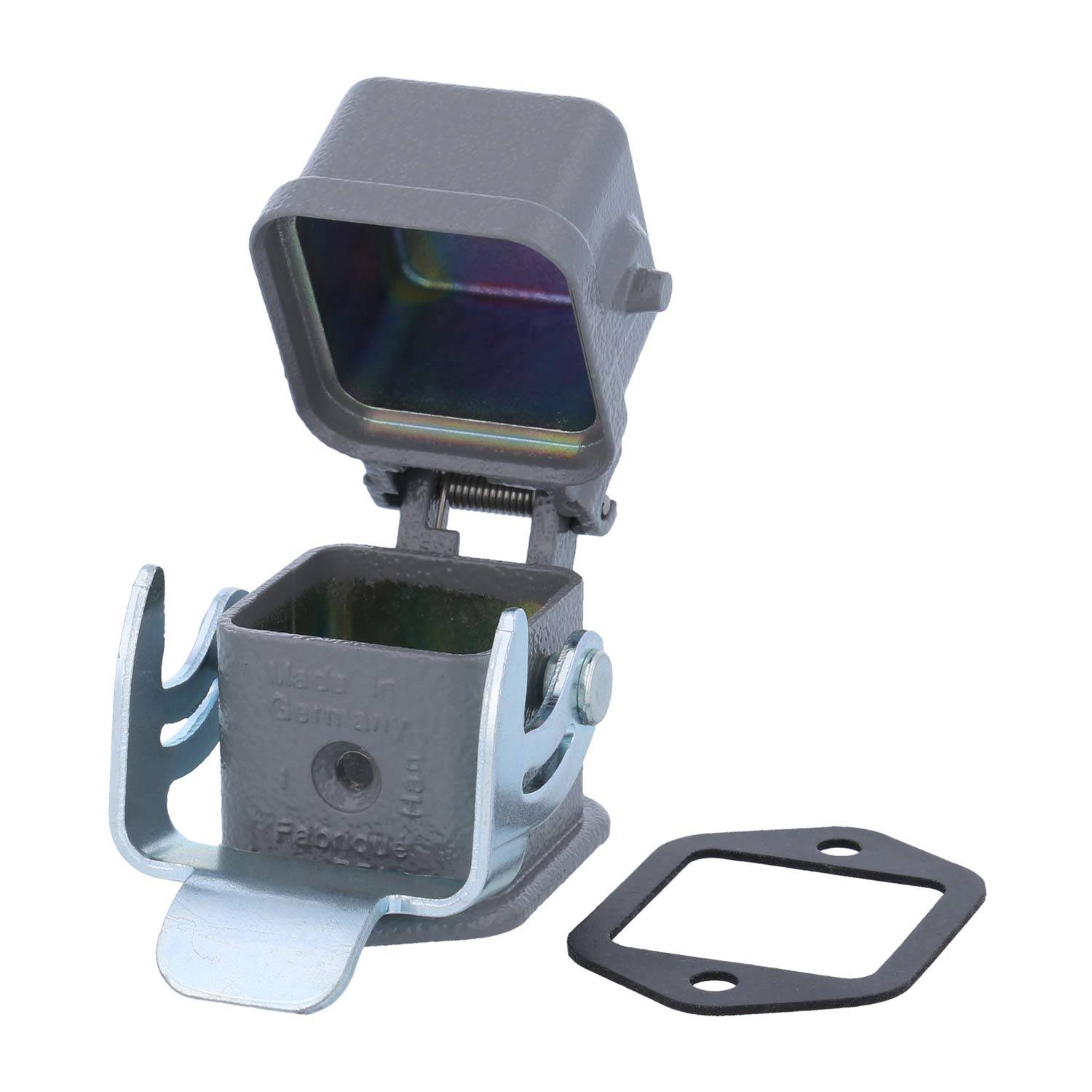 HARTING Han 3A Anbaugehäuse gerade mit 1 Bügel mit Schutzkappe Metall - 1 Stück