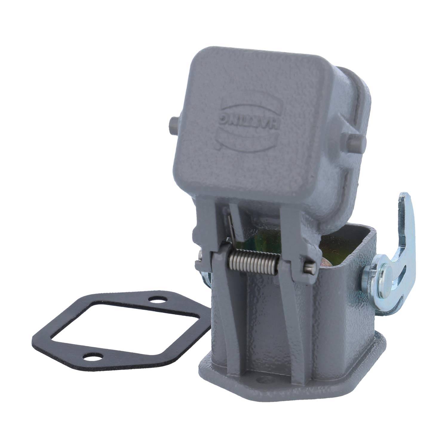 HARTING Han 3A Anbaugehäuse gerade mit 1 Bügel mit Schutzkappe Metall - 1 Stück