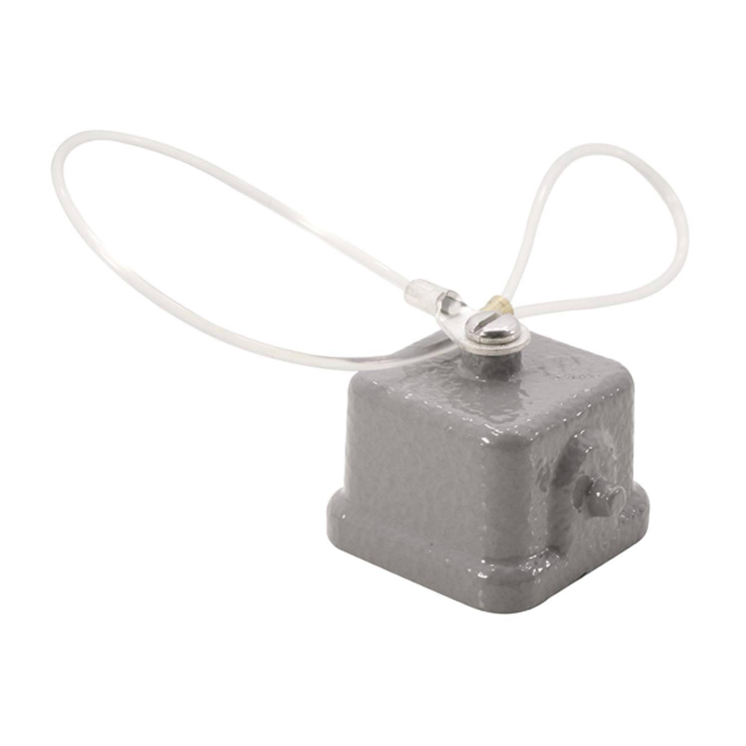 HARTING Schutzkappe 3A Metall für 1 Bügel am Unterteil Verliersicherung mit großer Schlaufe mit montiertem Stifteinsatz