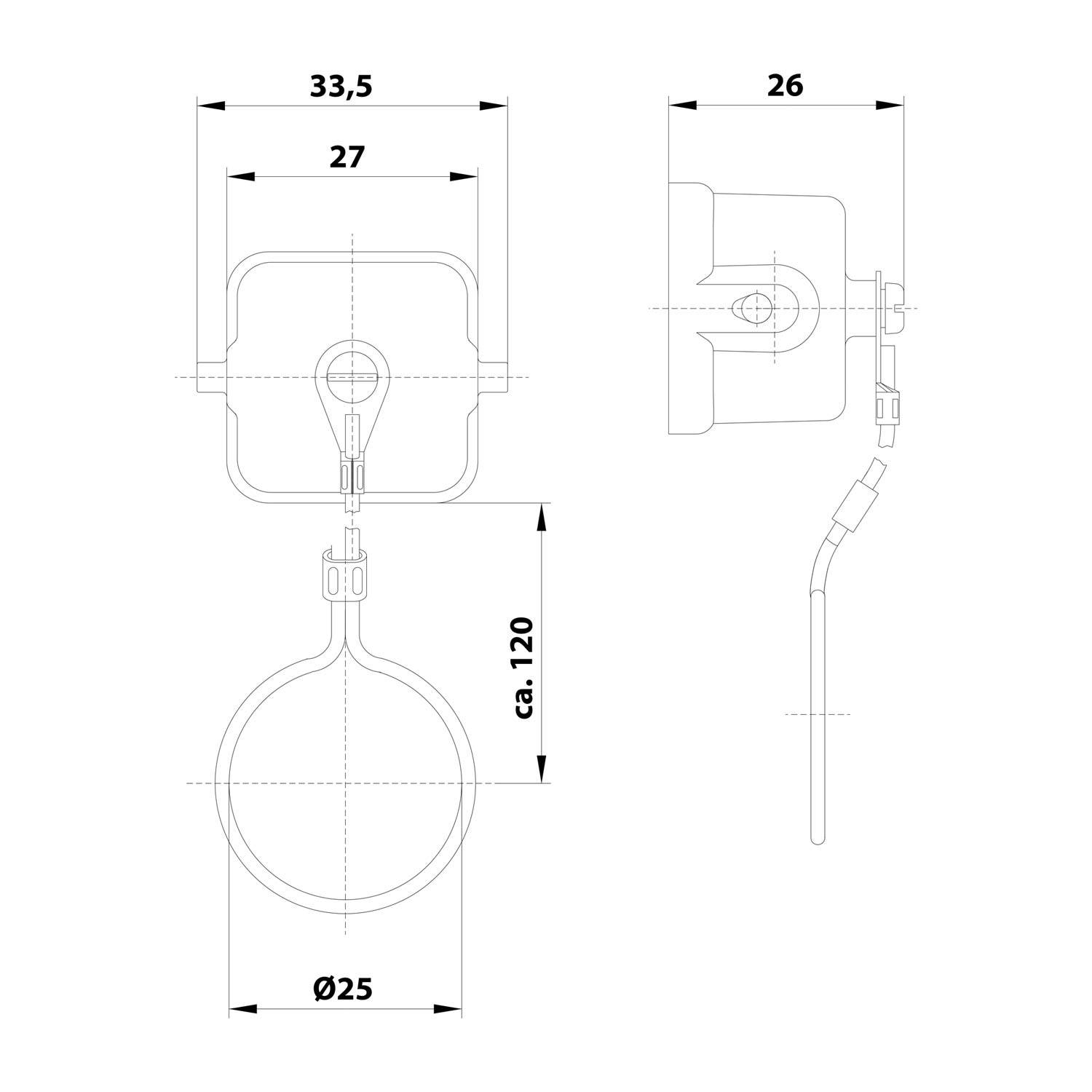 HARTING Schutzkappe 3A Metall für 1 Bügel am Unterteil Verliersicherung mit großer Schlaufe mit montiertem Stifteinsatz