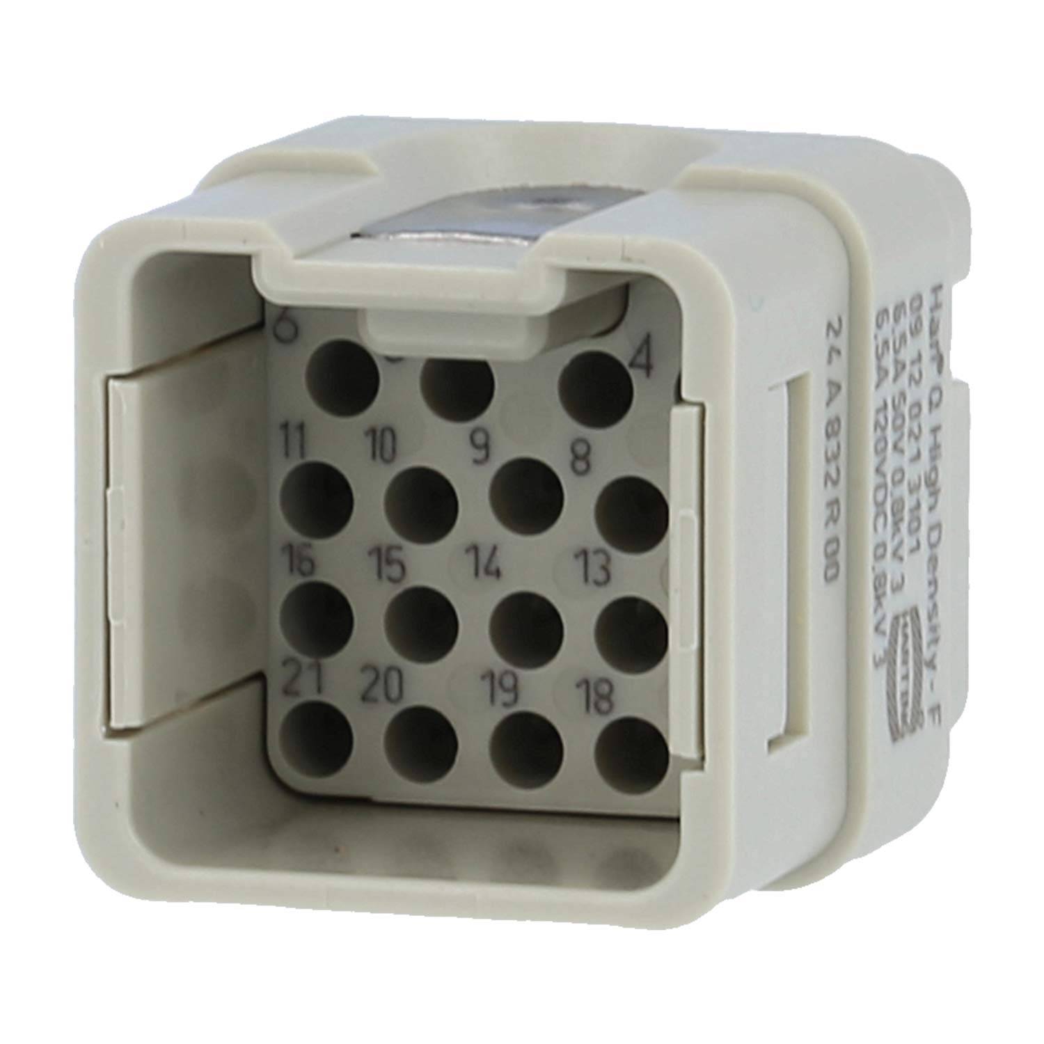 HARTING Han Q21/0 Buchseneinsatz (F) Crimpanschluss, 21-polig AC 50V / DC 120V, 6,5A - 1 Stück