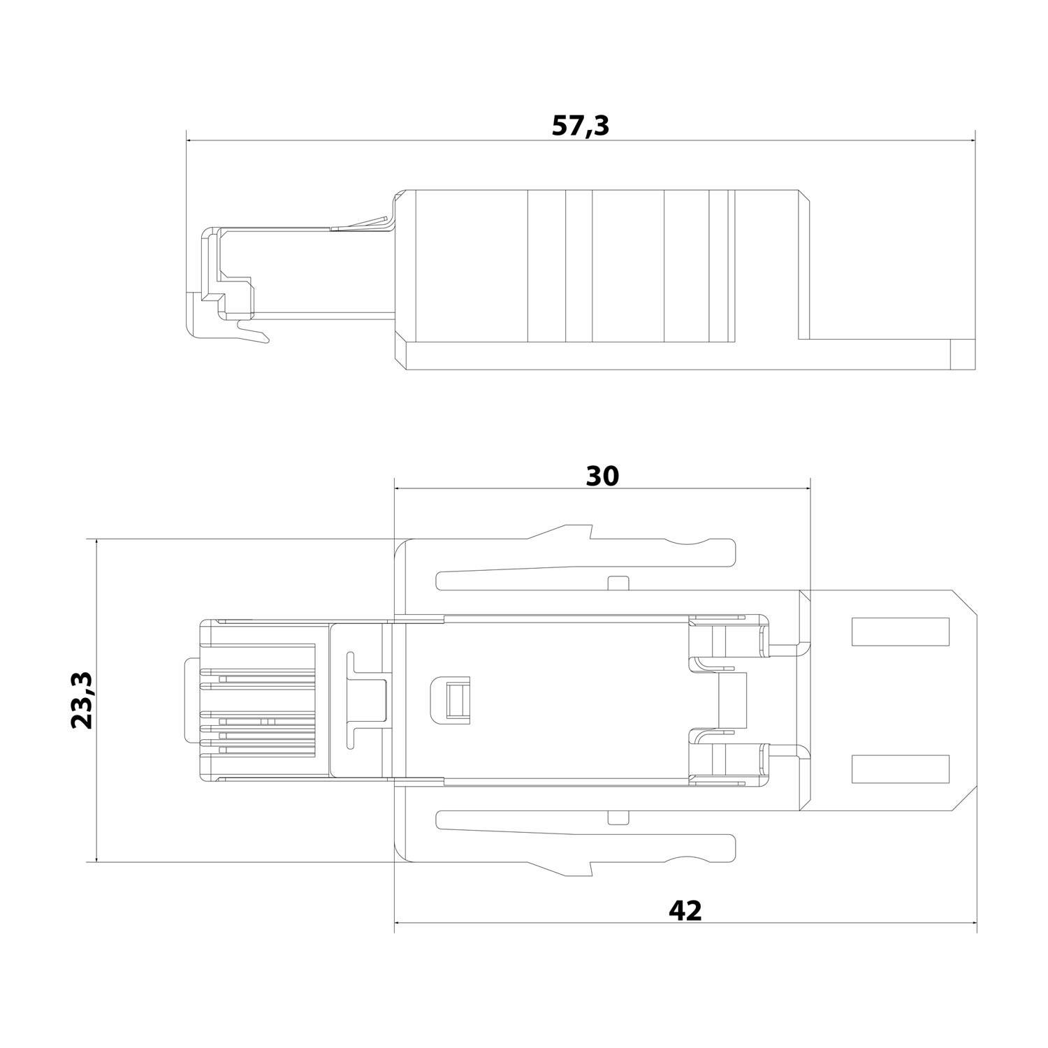 HARTING Han RJ45 Industrial Set Stifteinsatz (M) Schneidklemmanschluss (IDC-Kontakte), 4-polig 50V, 1A - 1 Stück