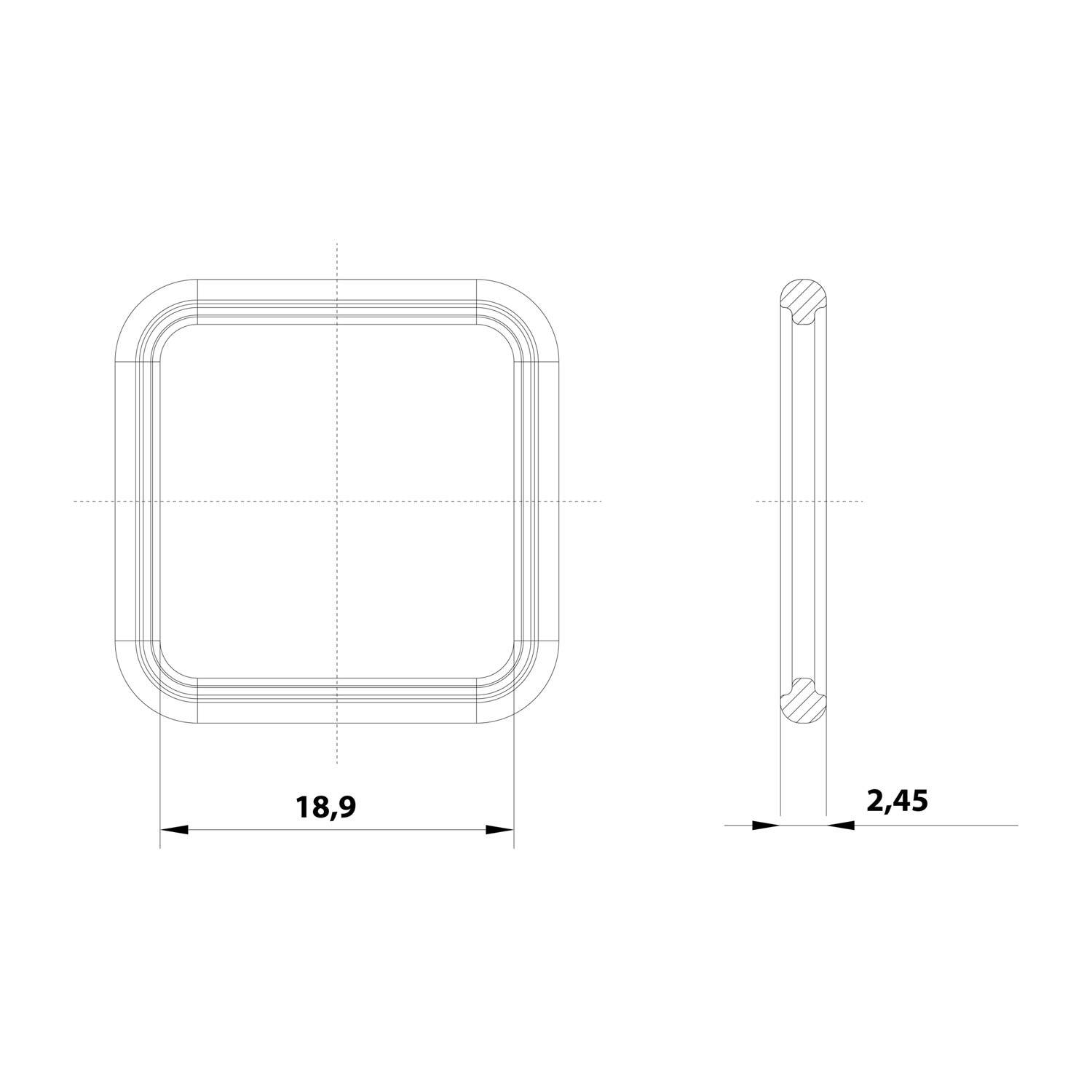 HARTING Han 3A Profildichtung passend für Einsätze der Gehäusebaureihe 3A Dichtung Nitril-Butadien-Kautschuk (NBR) - 1