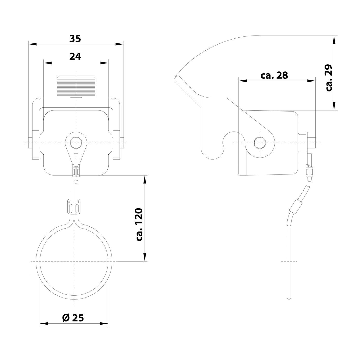 HARTING Schutzkappe 3A Kunststoff mit 1 Bügel für Oberteil Verliersicherung mit großer Schlaufe mit montiertem
