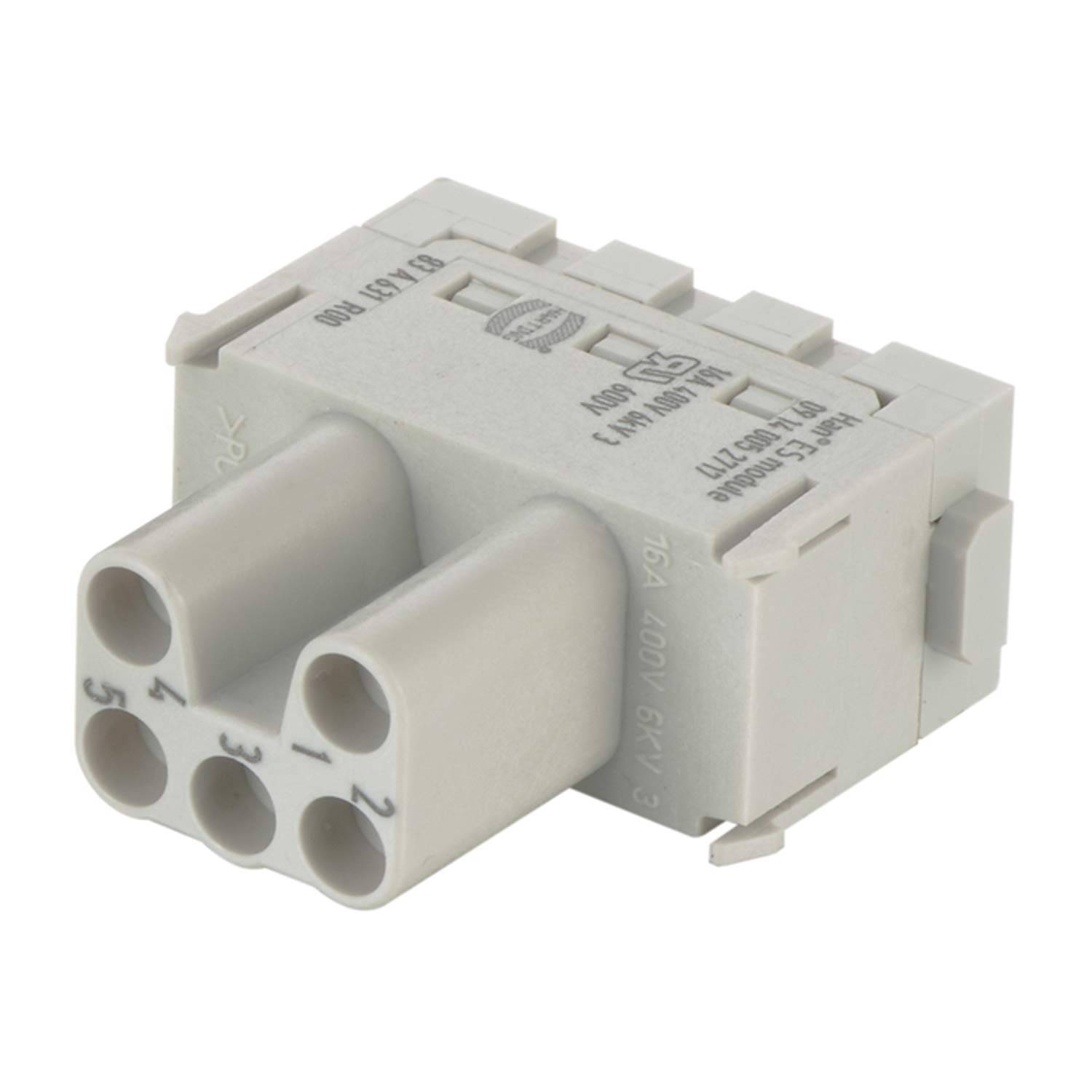 HARTING Han ES Modul Buchseneinsatz (F) Käfigzugfederanschluss, 5-polig 400V, 16A - 1 Stück