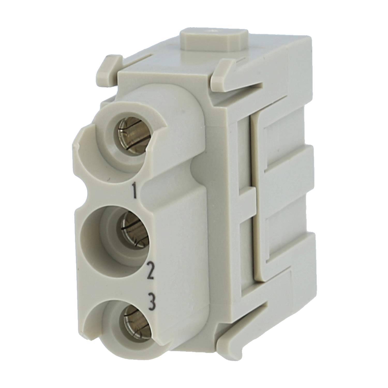 HARTING Han C Axial Modul Buchseneinsatz (F) Axialschraubanschluss, 3-polig 690V, 40A - 1 Stück