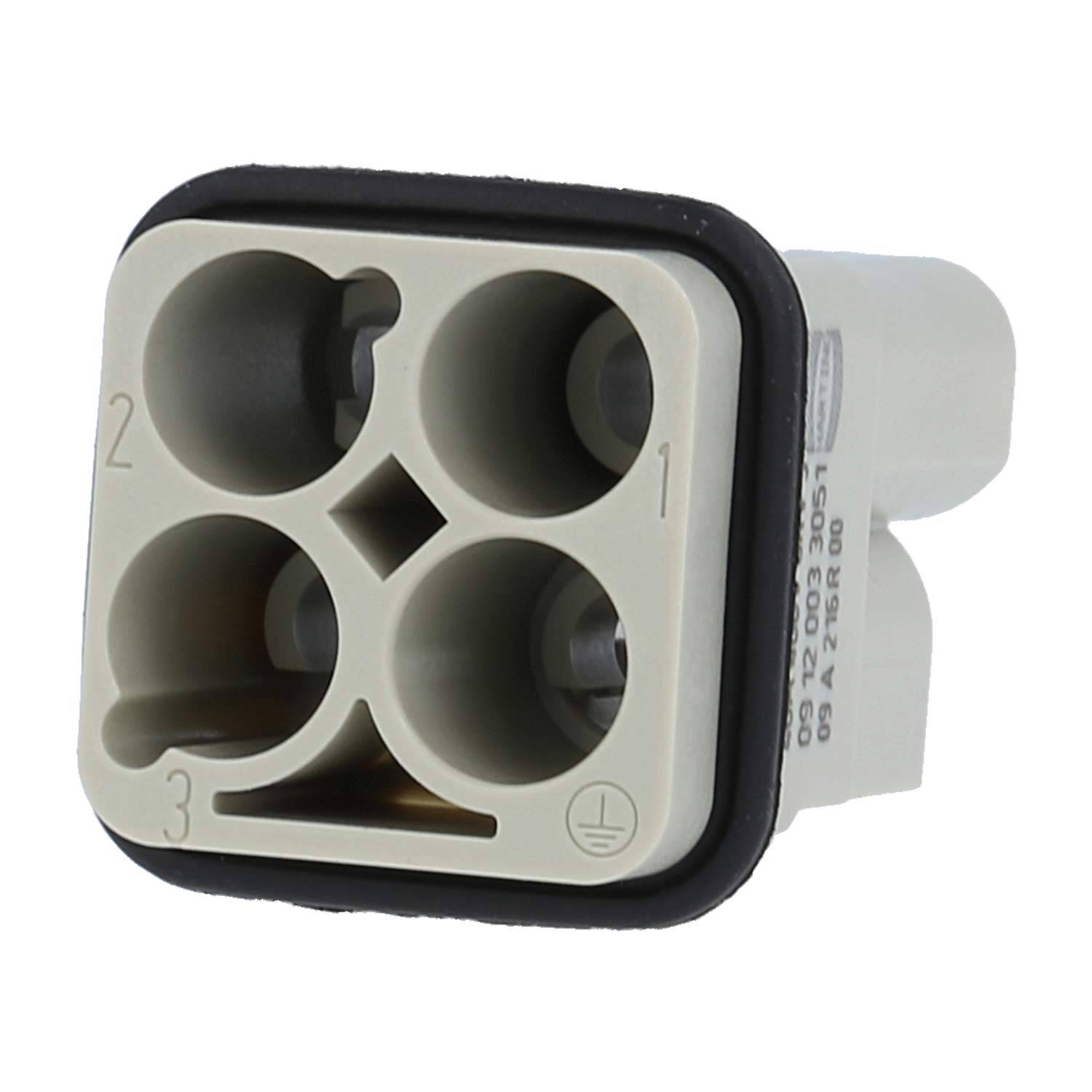 HARTING Han Q3/0 Stifteinsatz (M) Crimpanschluss, 3-polig+PE 400V, 40A - 1 Stück