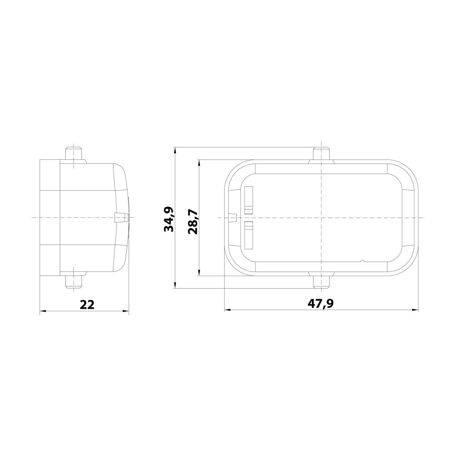HARTING Schutzkappe Compact (Q) für 1 Bügel am Unterteil ohne Verliersicherung mit montiertem Stifteinsatz - 1 Stück