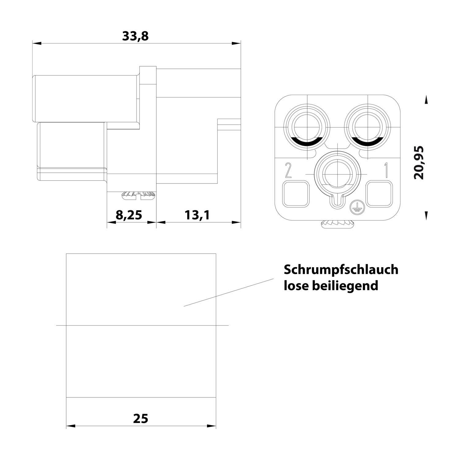 HARTING Han Q2/0 Buchseneinsatz (F) Crimpanschluss, 2-polig+PE 400V, 40A - 1 Stück