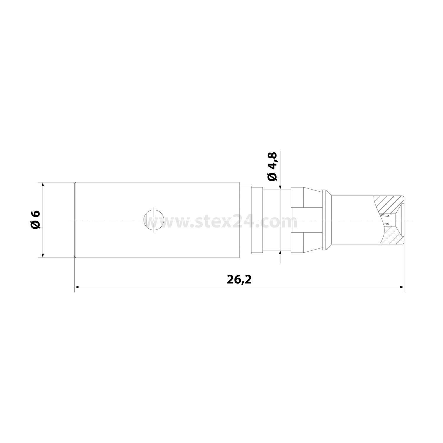 HARTING Koaxialkontakt 50Ohm Kontaktstift (M) gold, 1 Stück Werkstoff Kupferlegierung - 1 Stück