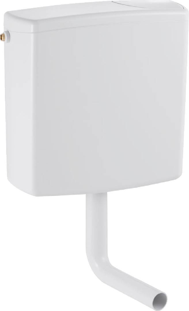 Ein weißes, rechteckiges elektronisches Gerät auf einem Ständer, möglicherweise ein Sensor oder Router, vor einem einfachen Hintergrund.