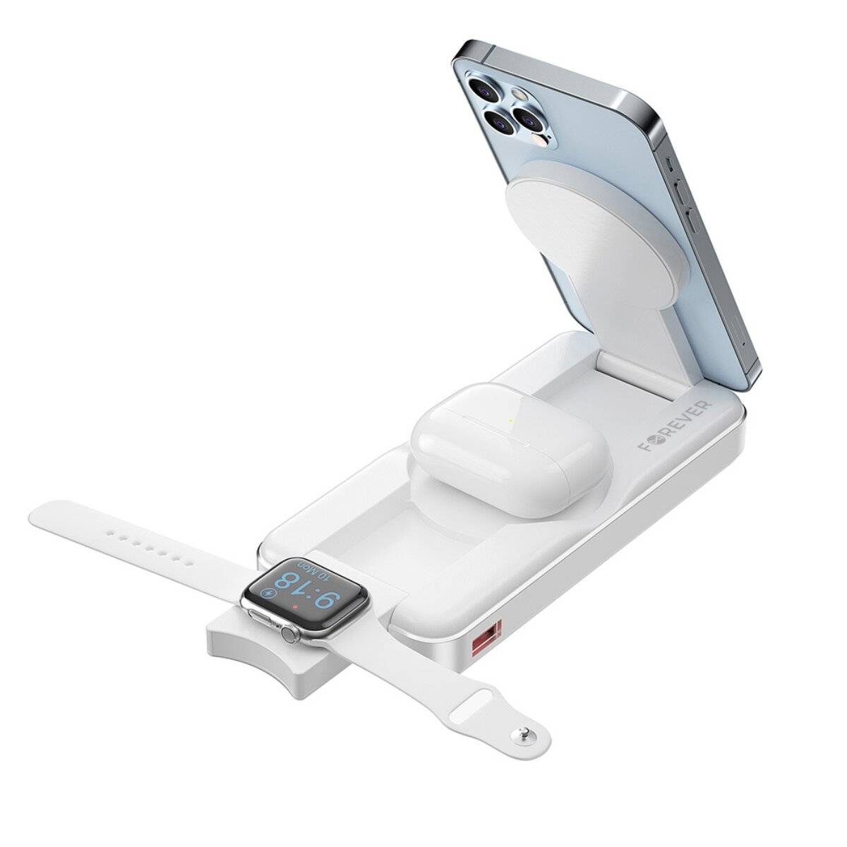 Forever wireless power bank MATB-300 10000 mAh 3in1 weiß