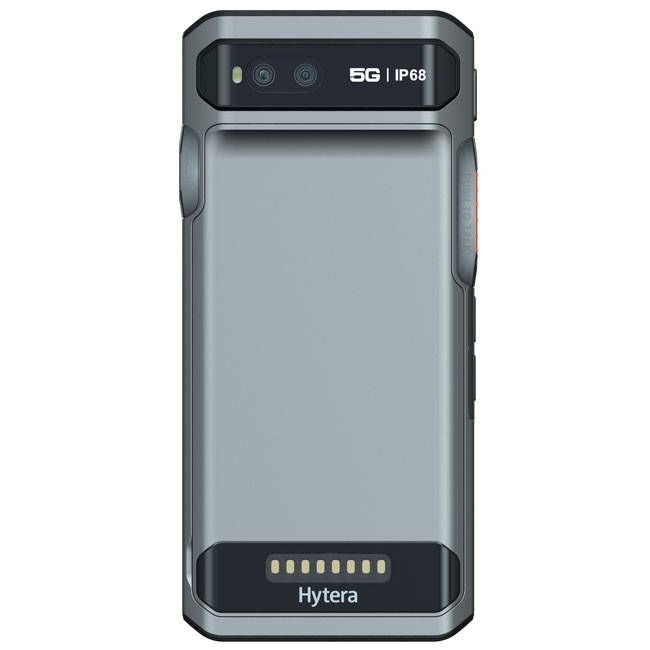 Ein robustes tragbares Gerät mit Dual-Kameras, 5G-Konnektivität und IP68-Schutzklasse. Der Markenname 