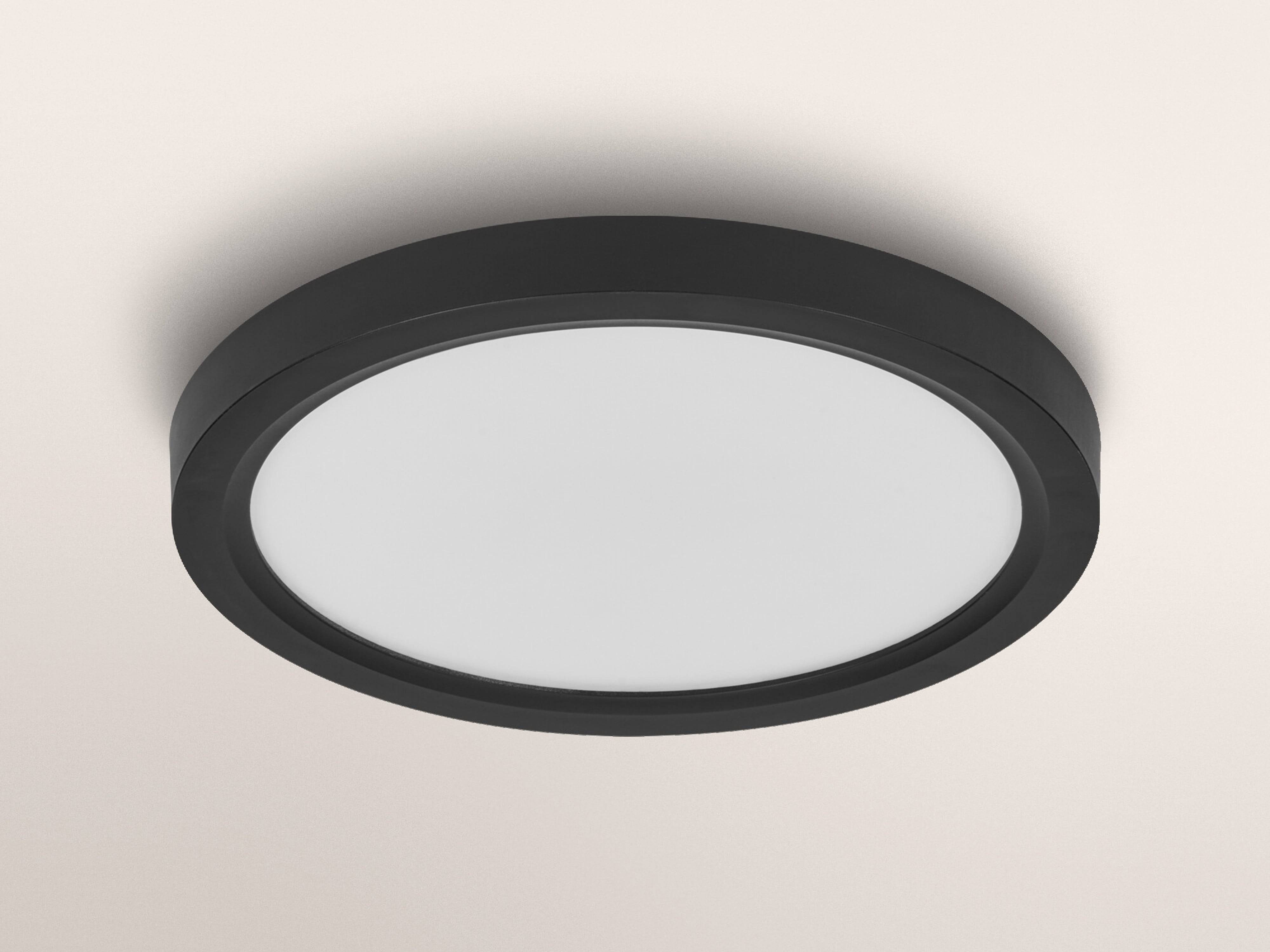 OSRAM LED-Deckenleuchte, 16W, 3000K, 1200lm, warmweiß, IP20, dimmbar, schwarz, Ø19,5 cm