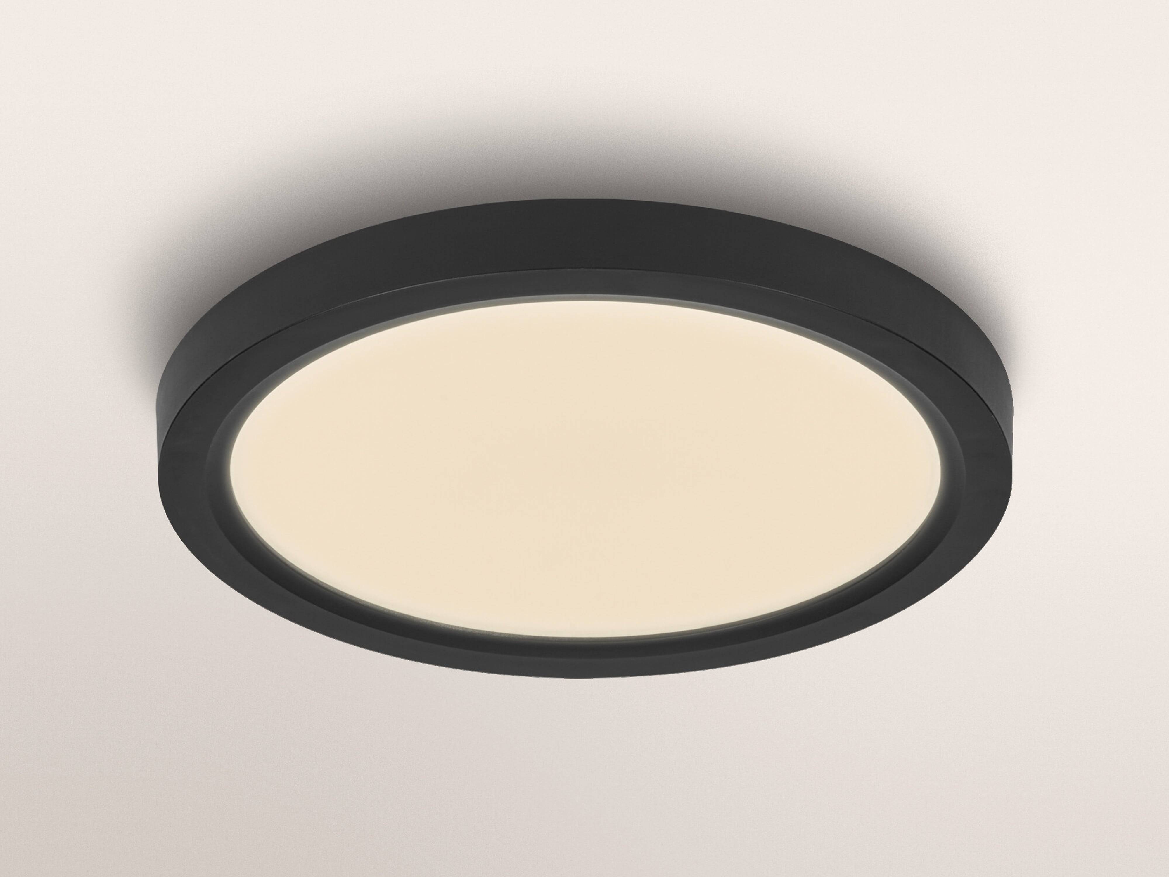 OSRAM LED-Deckenleuchte, 16W, 3000K, 1200lm, warmweiß, IP20, dimmbar, schwarz, Ø19,5 cm