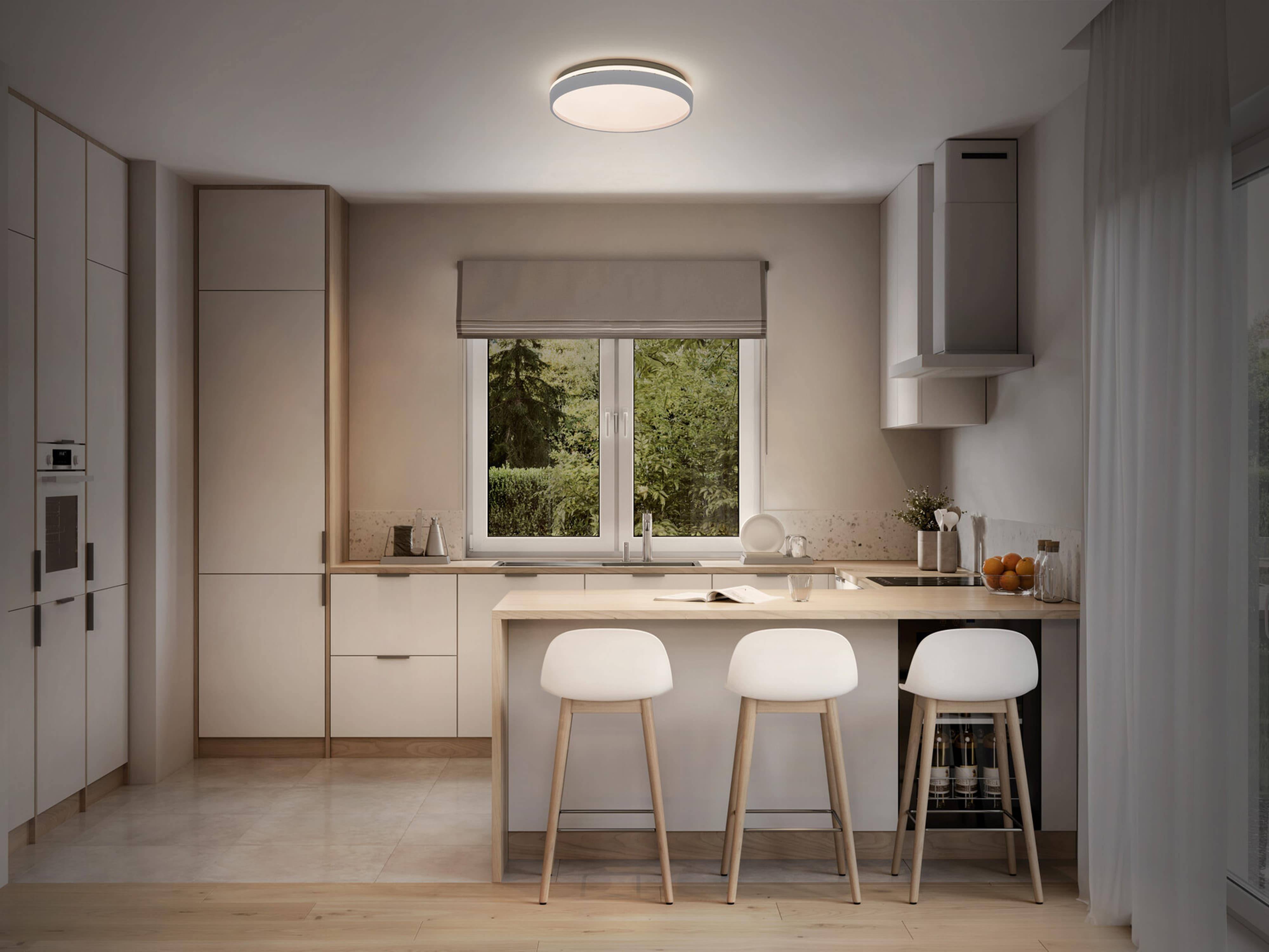 OSRAM LED-Deckenleuchte, 16W, 3000K, 1000lm, warmweiß, IP20, silber, Ø30cm