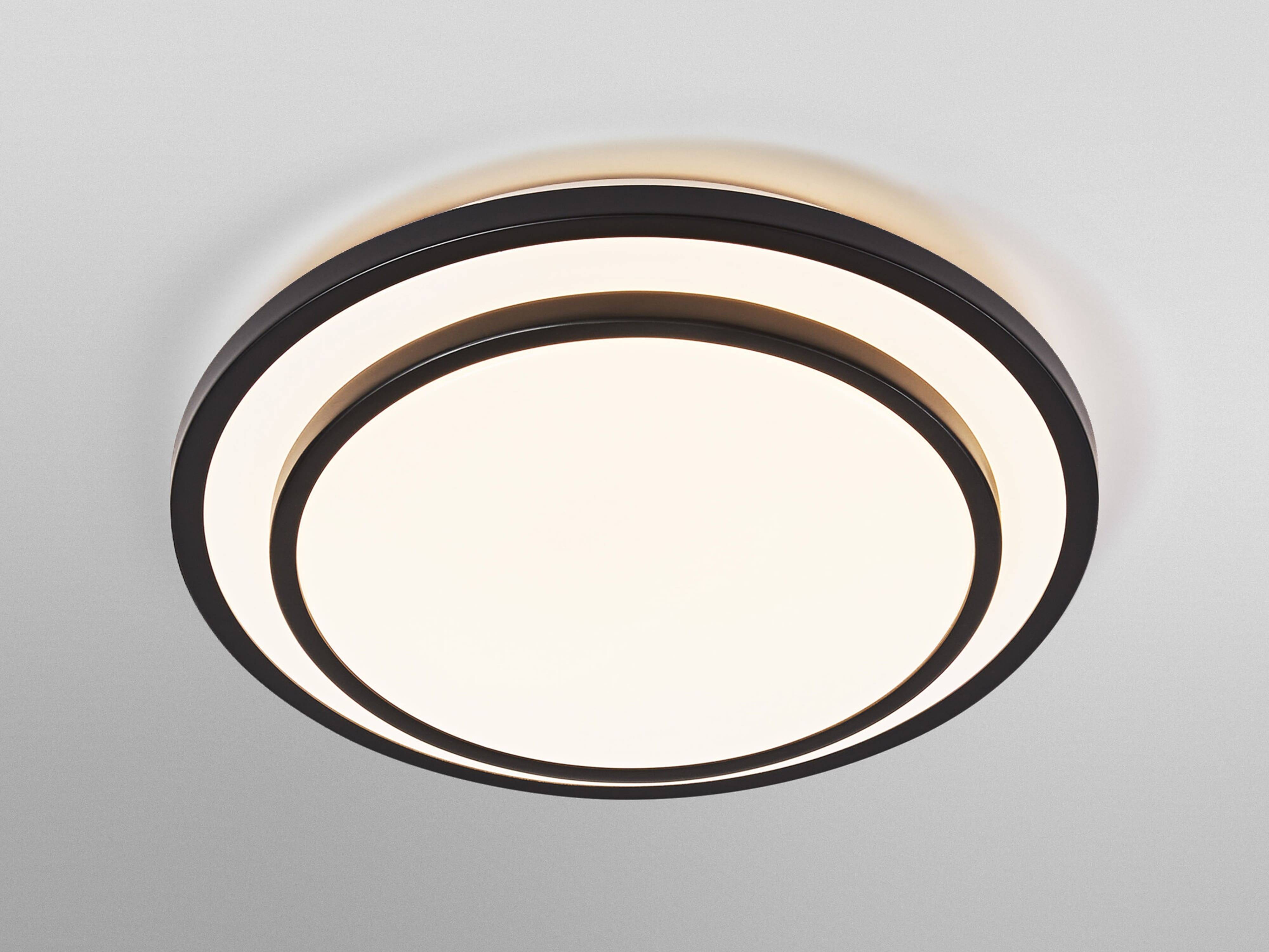 OSRAM LED-Deckenleuchte, 16W, 3000K, 1000lm, warmweiß, IP20, schwarz, Ø30cm