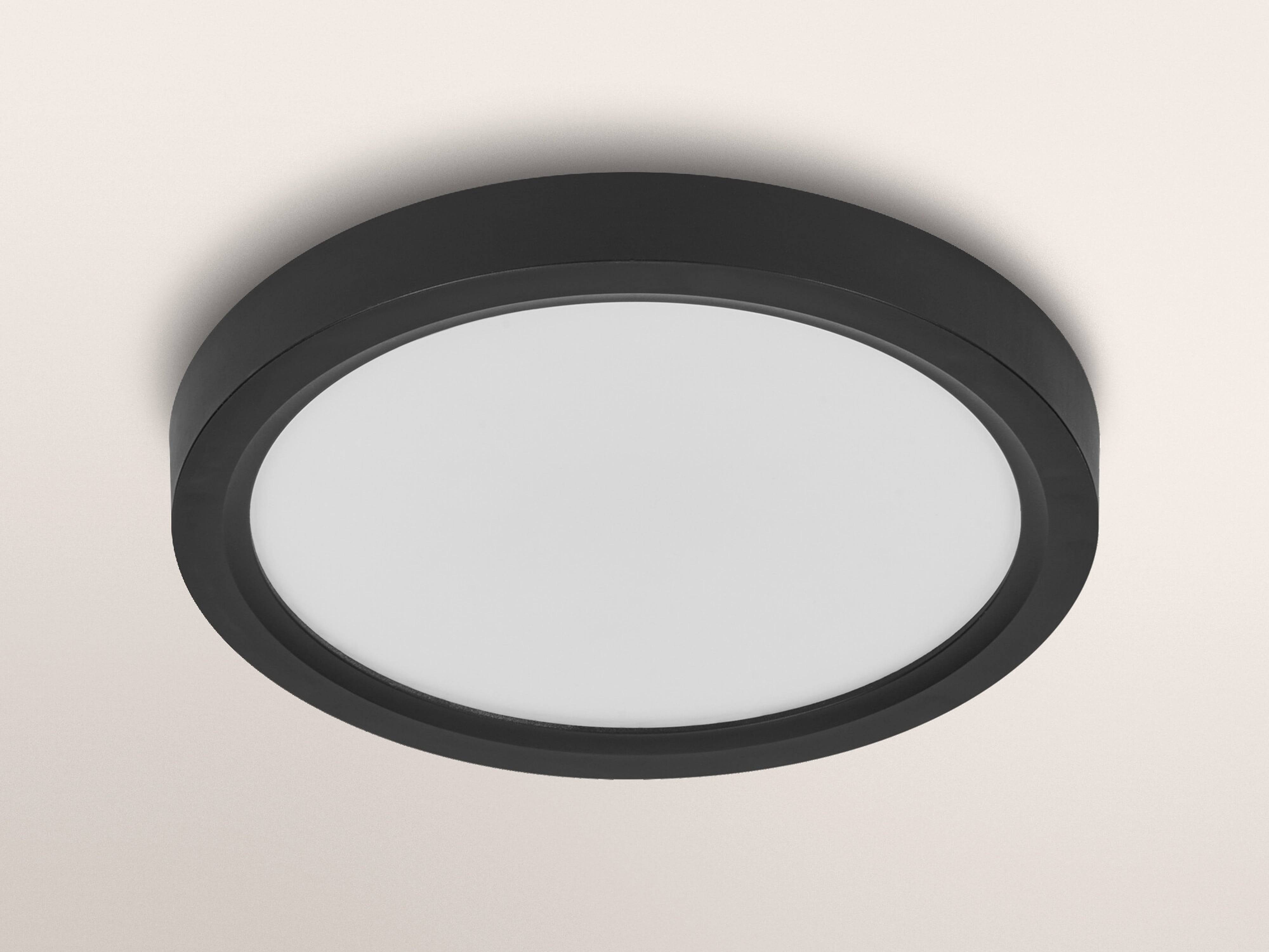 OSRAM LED-Deckenleuchte, 24W, 3000K, 2500lm, warmweiß, IP20, dimmbar, schwarz, Ø32 cm