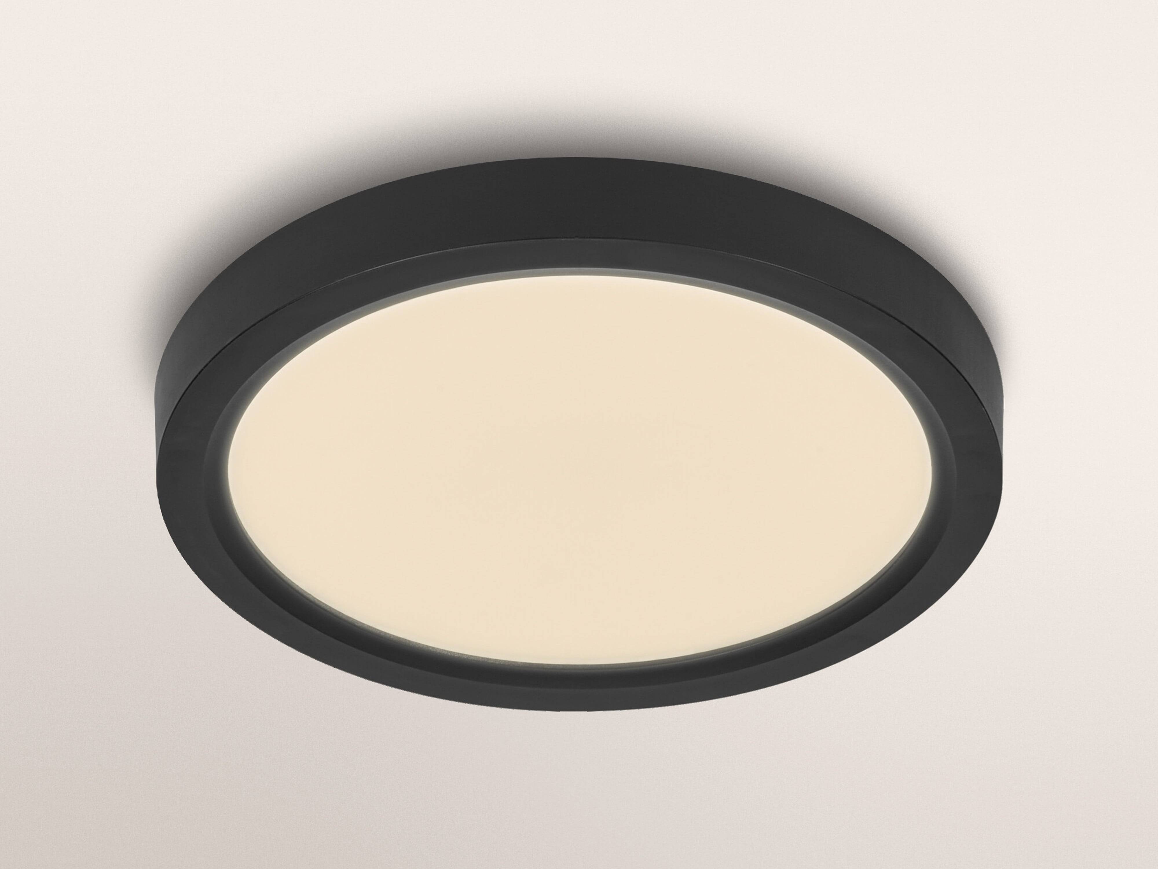 OSRAM LED-Deckenleuchte, 24W, 3000K, 2500lm, warmweiß, IP20, dimmbar, schwarz, Ø32 cm