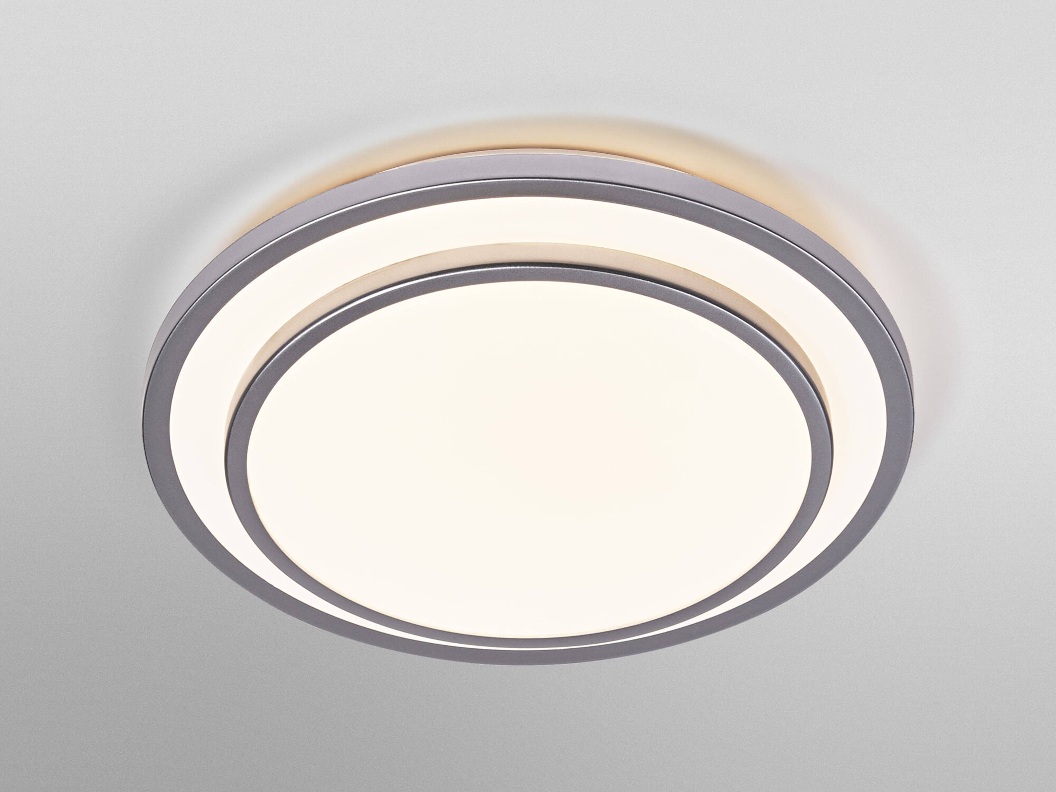 OSRAM LED-Deckenleuchte, 16W, 3000K, 1000lm, warmweiß, IP20, silber, Ø30 cm