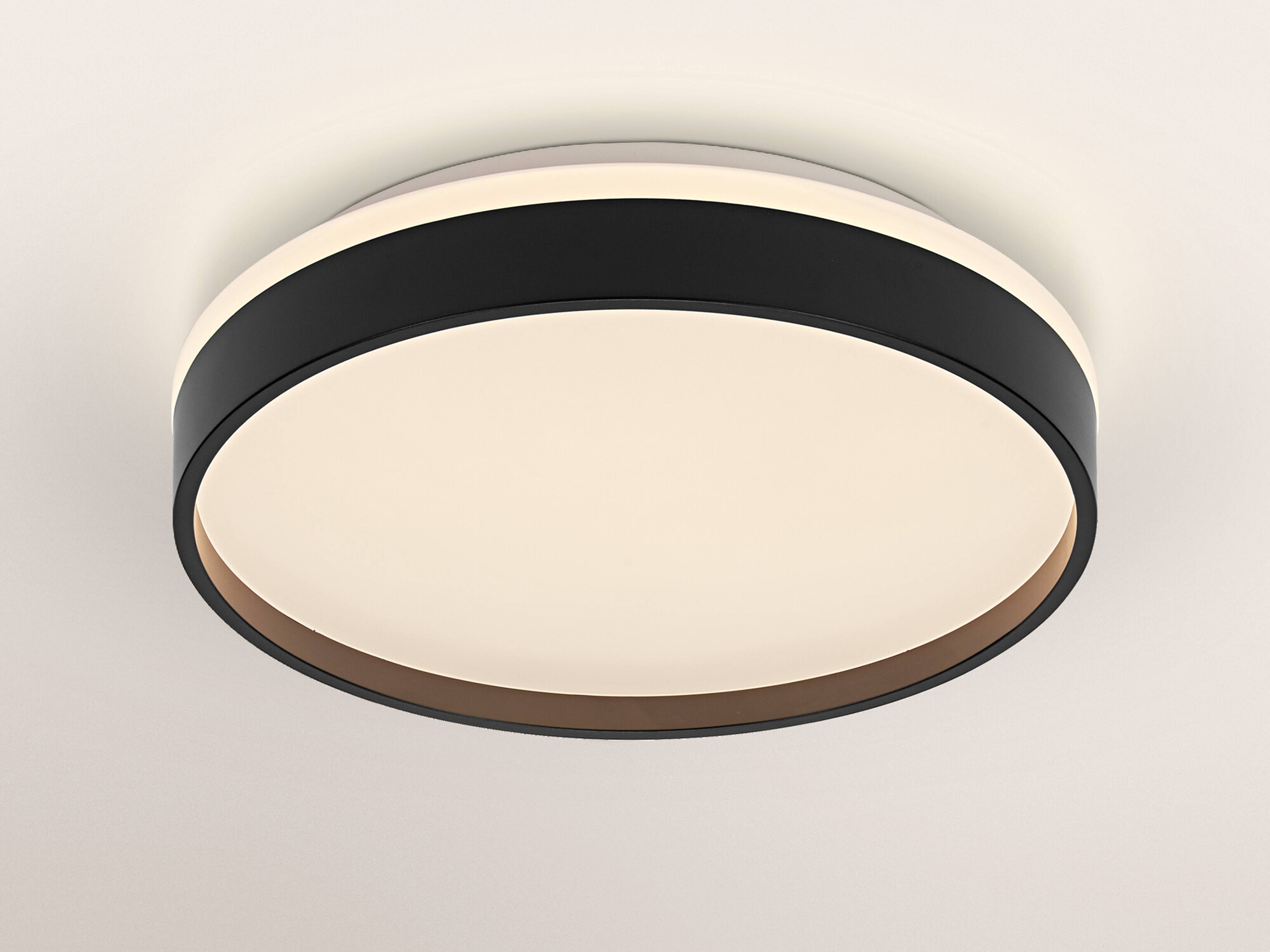 OSRAM LED-Deckenleuchte, 16W, 3000K, 1000lm, warmweiß, IP20, schwarz, Ø30cm