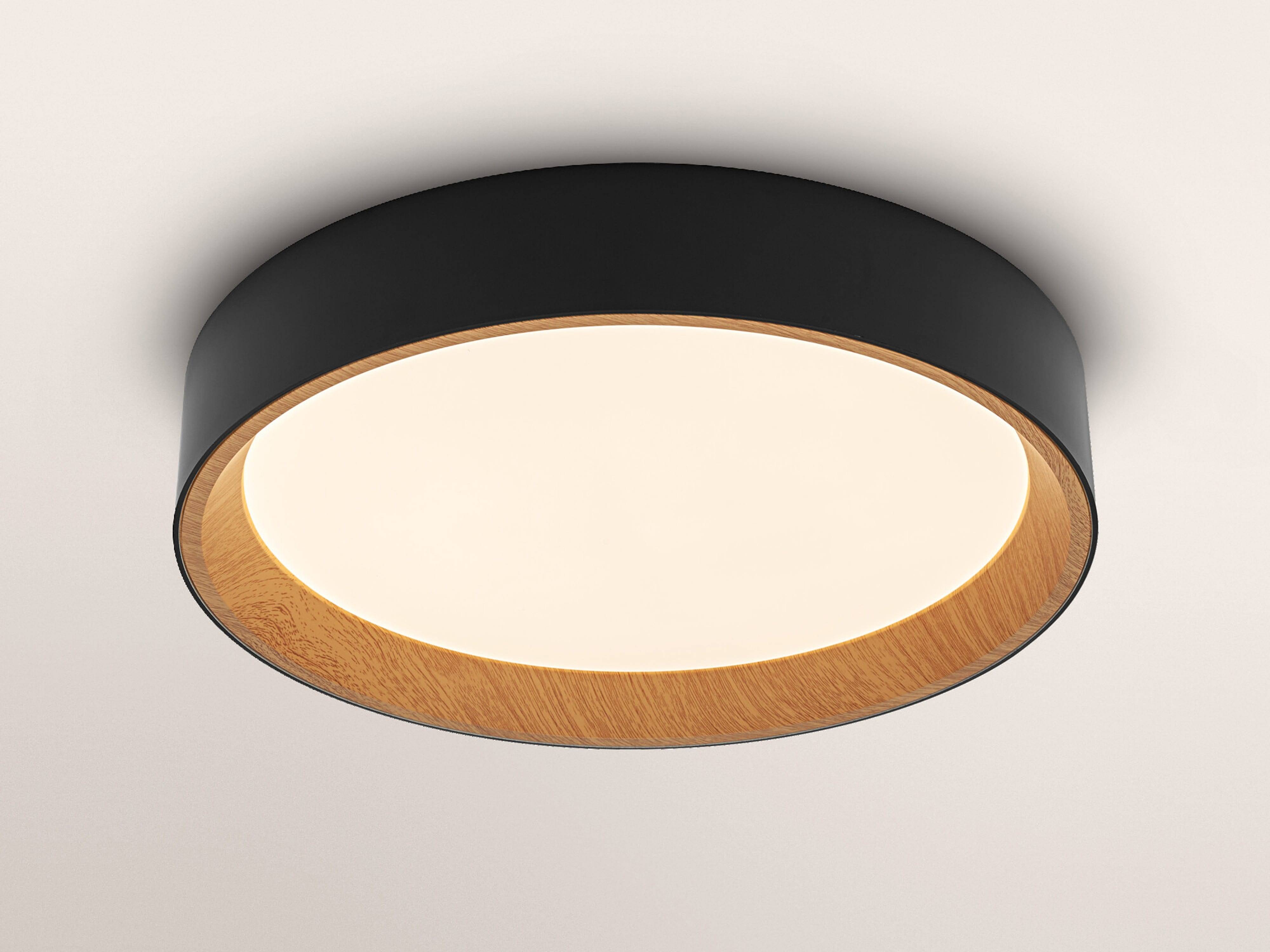 OSRAM LED-Deckenleuchte, 24W, 3000K, 1450lm, warmweiß, IP20, dimmbar, schwarz, Ø39 cm