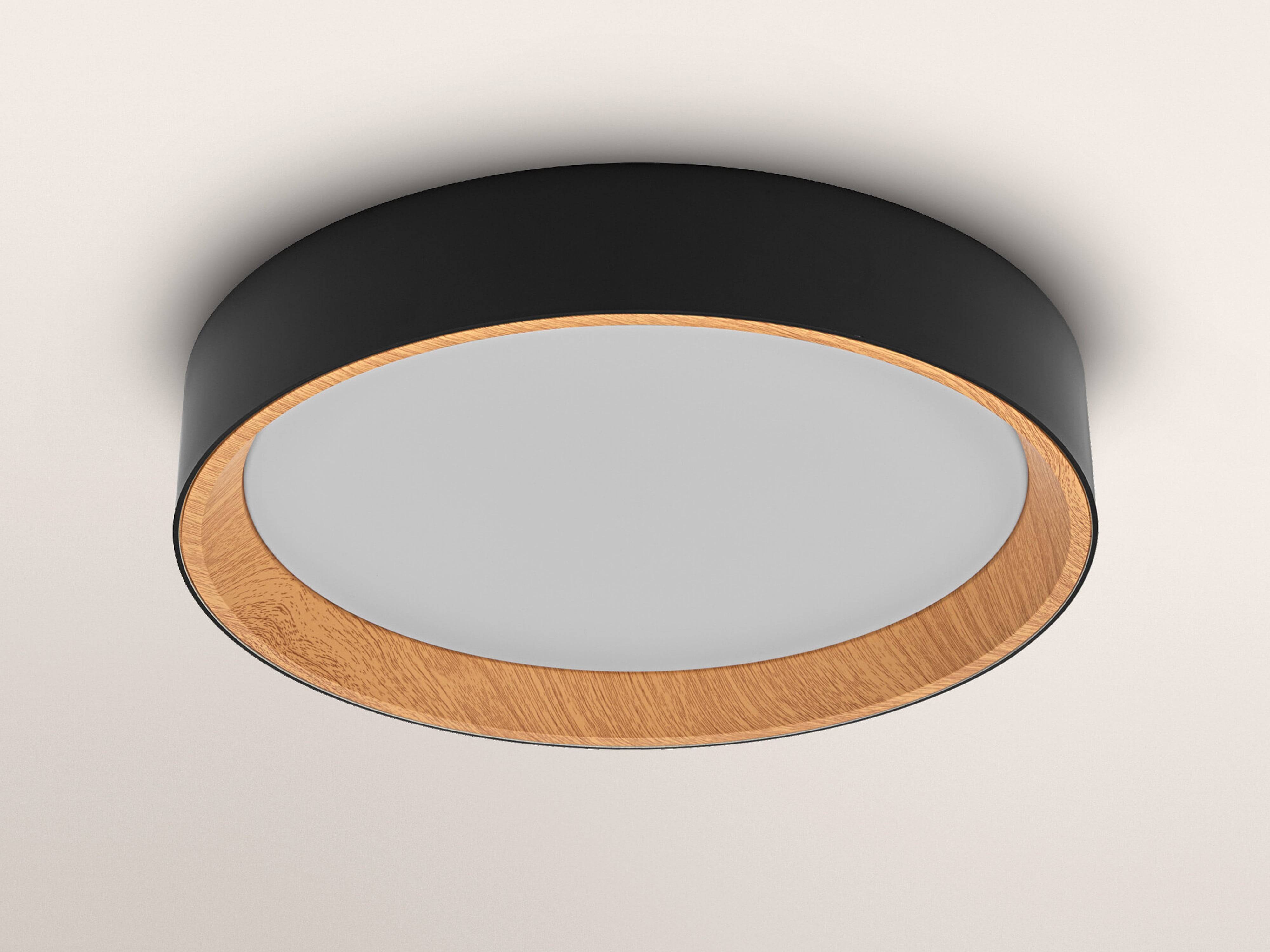 OSRAM LED-Deckenleuchte, 24W, 3000K, 1450lm, warmweiß, IP20, dimmbar, schwarz, Ø39 cm