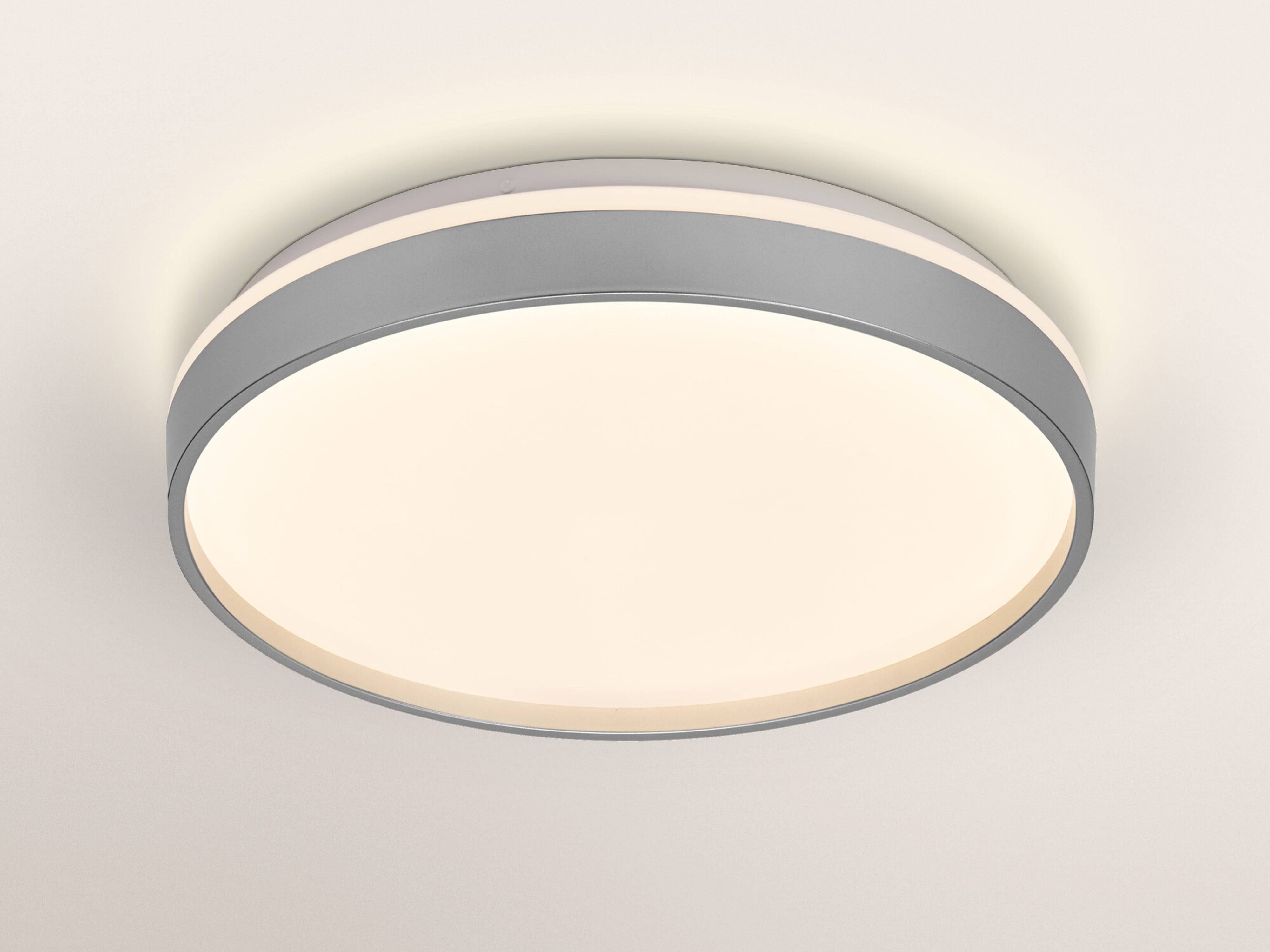 OSRAM LED-Deckenleuchte, 24W, 3000K, 1450lm, warmweiß, IP20, silber, Ø38,5 cm