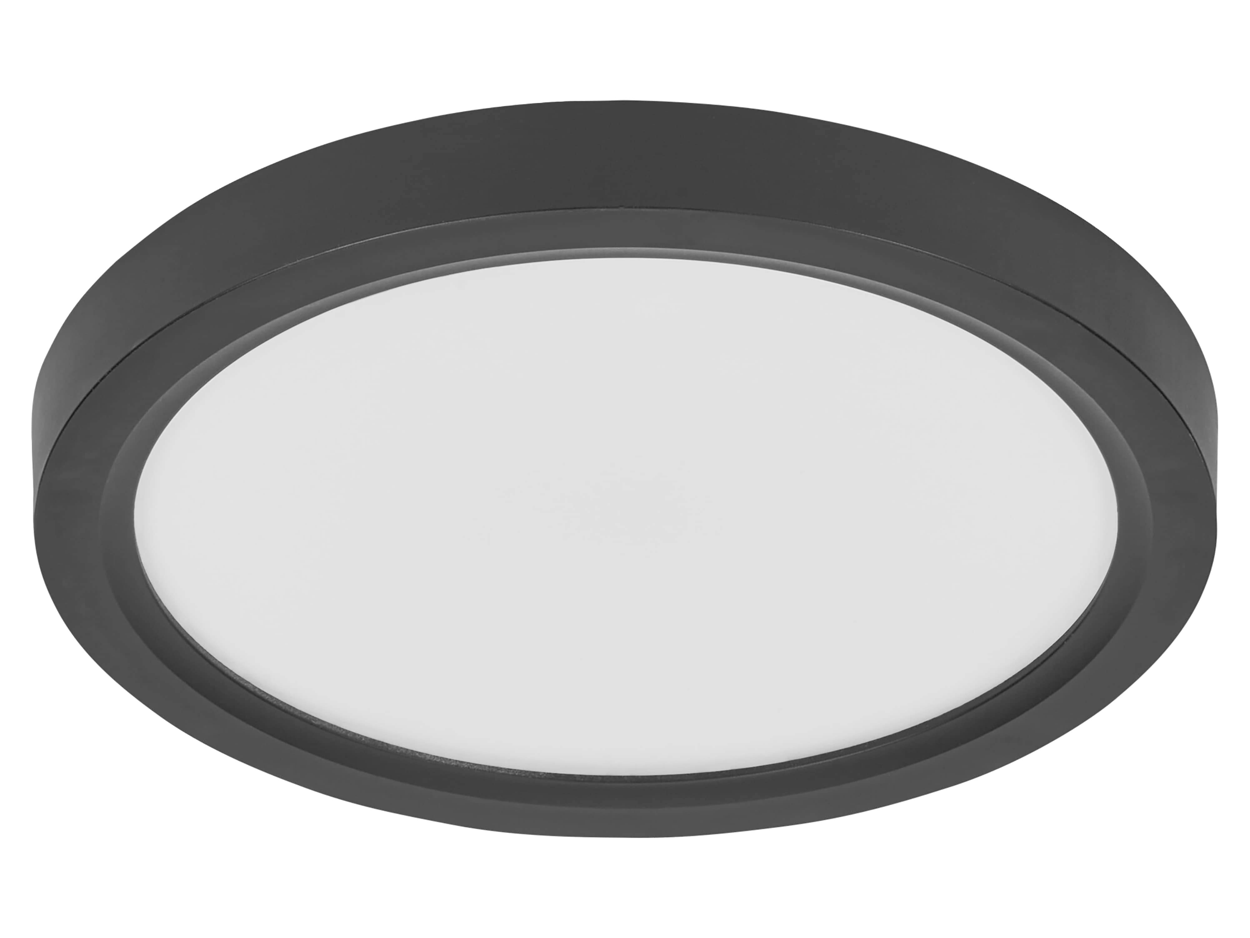 OSRAM LED-Deckenleuchte, 20W, 3000K, 2100lm, warmweiß, IP20, dimmbar, schwarz, Ø24,5 cm