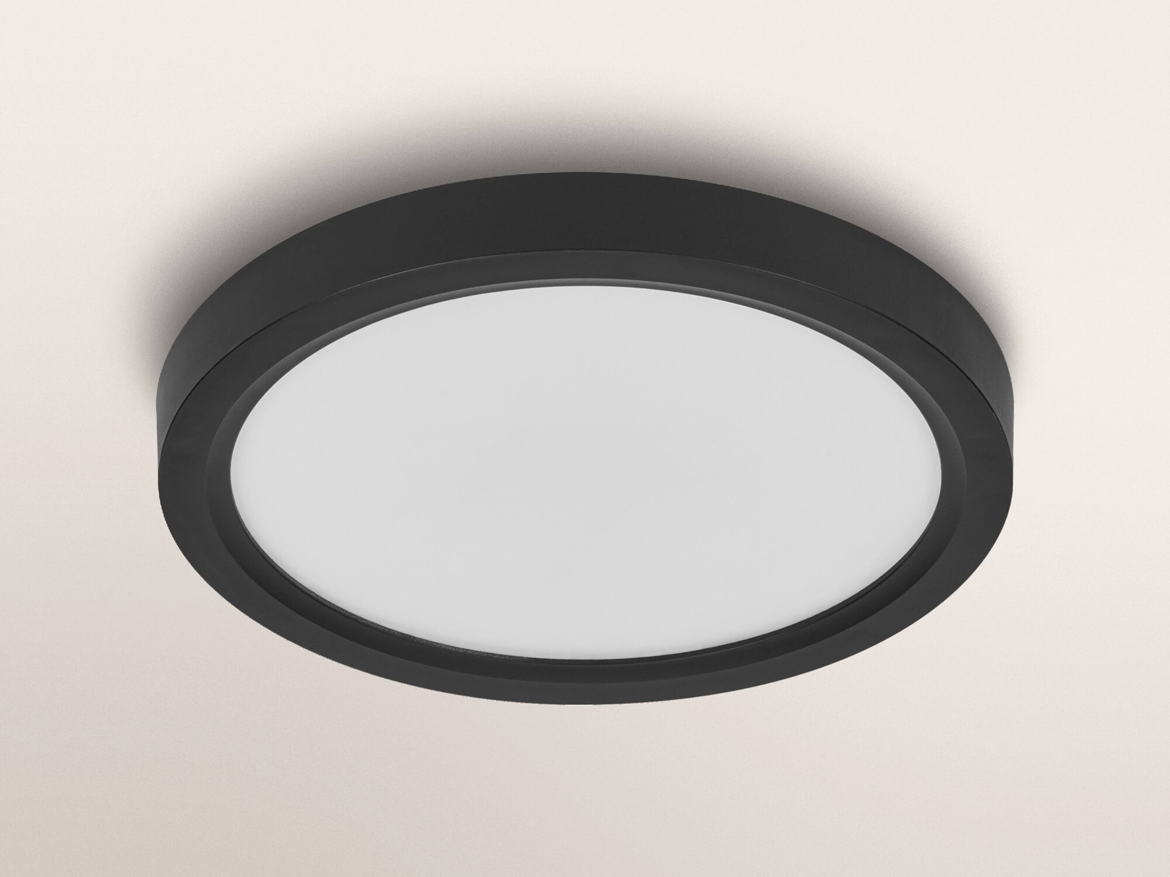 OSRAM LED-Deckenleuchte, 20W, 3000K, 2100lm, warmweiß, IP20, dimmbar, schwarz, Ø24,5 cm