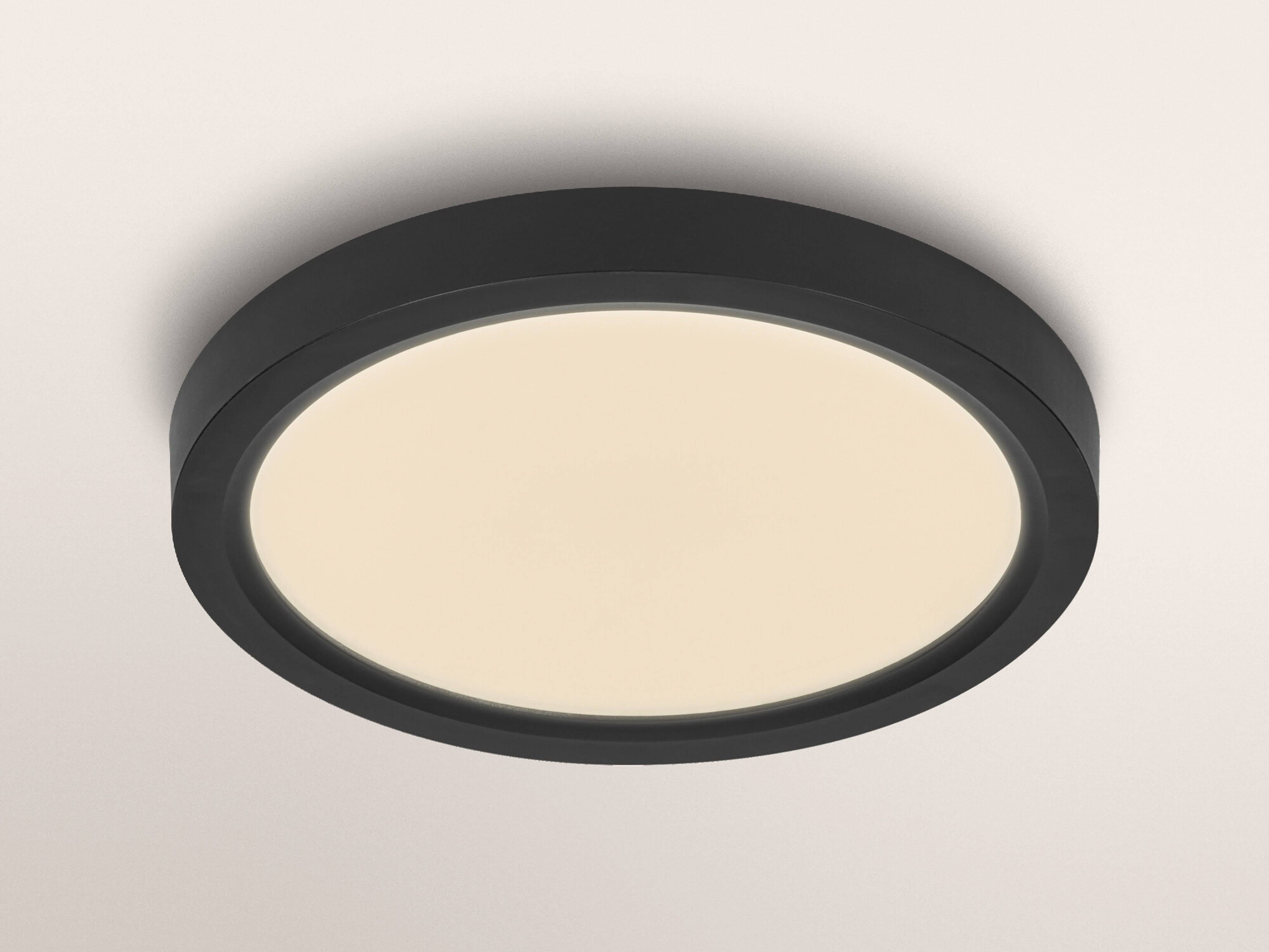 OSRAM LED-Deckenleuchte, 20W, 3000K, 2100lm, warmweiß, IP20, dimmbar, schwarz, Ø24,5 cm