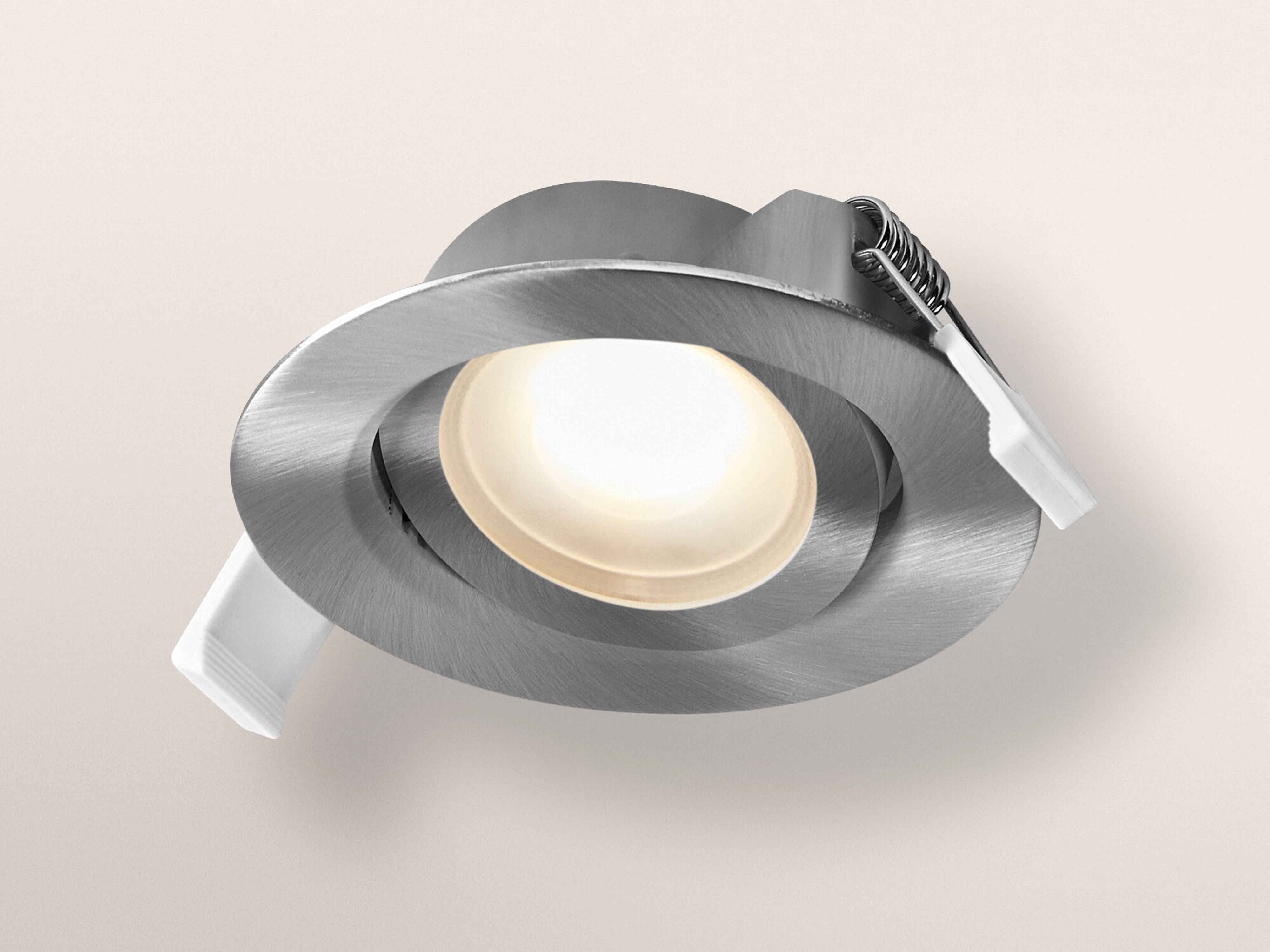 OSRAM LED-Einbauleuchte, 4,9W, 2700K, 200lm, warmweiß IP20, dimmbar, Satin-Nickel, 3er Set