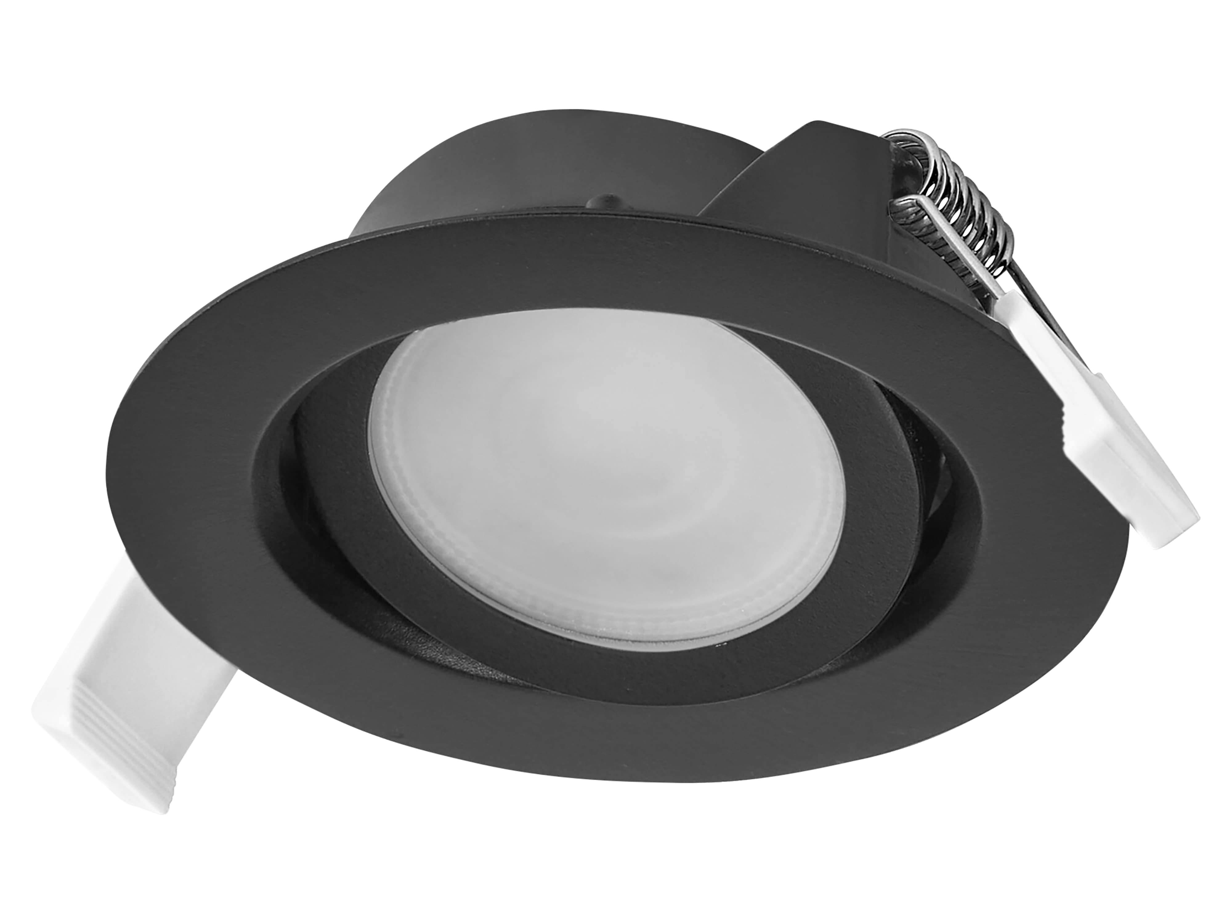 OSRAM LED-Einbauleuchte, 4,9W, 2700K, 190lm, warmweiß, IP20, dimmbar, schwarz, 3er Set