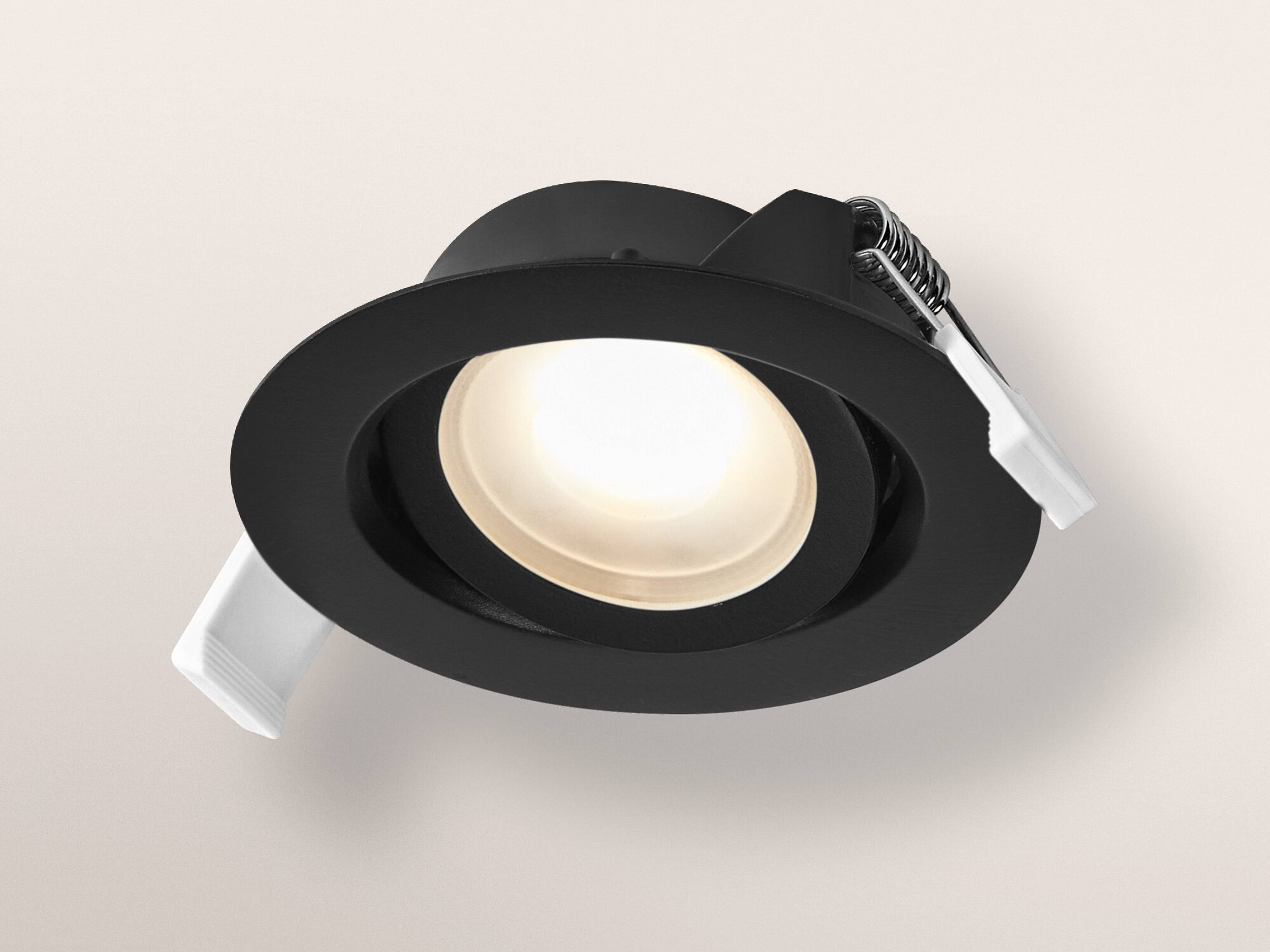 OSRAM LED-Einbauleuchte, 4,9W, 2700K, 190lm, warmweiß, IP20, dimmbar, schwarz, 3er Set