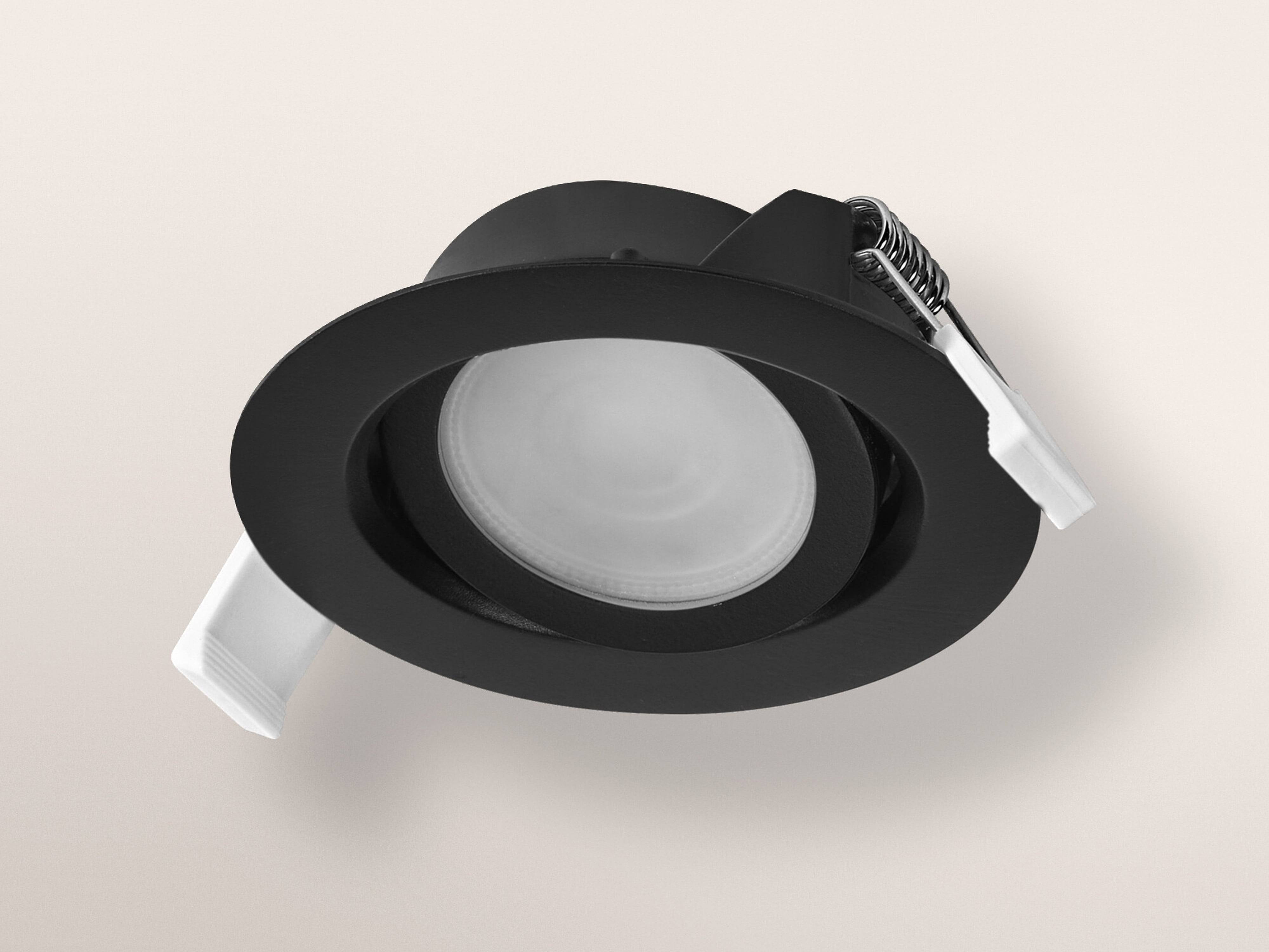 OSRAM LED-Einbauleuchte, 4,9W, 2700K, 190lm, warmweiß, IP20, dimmbar, schwarz, 3er Set