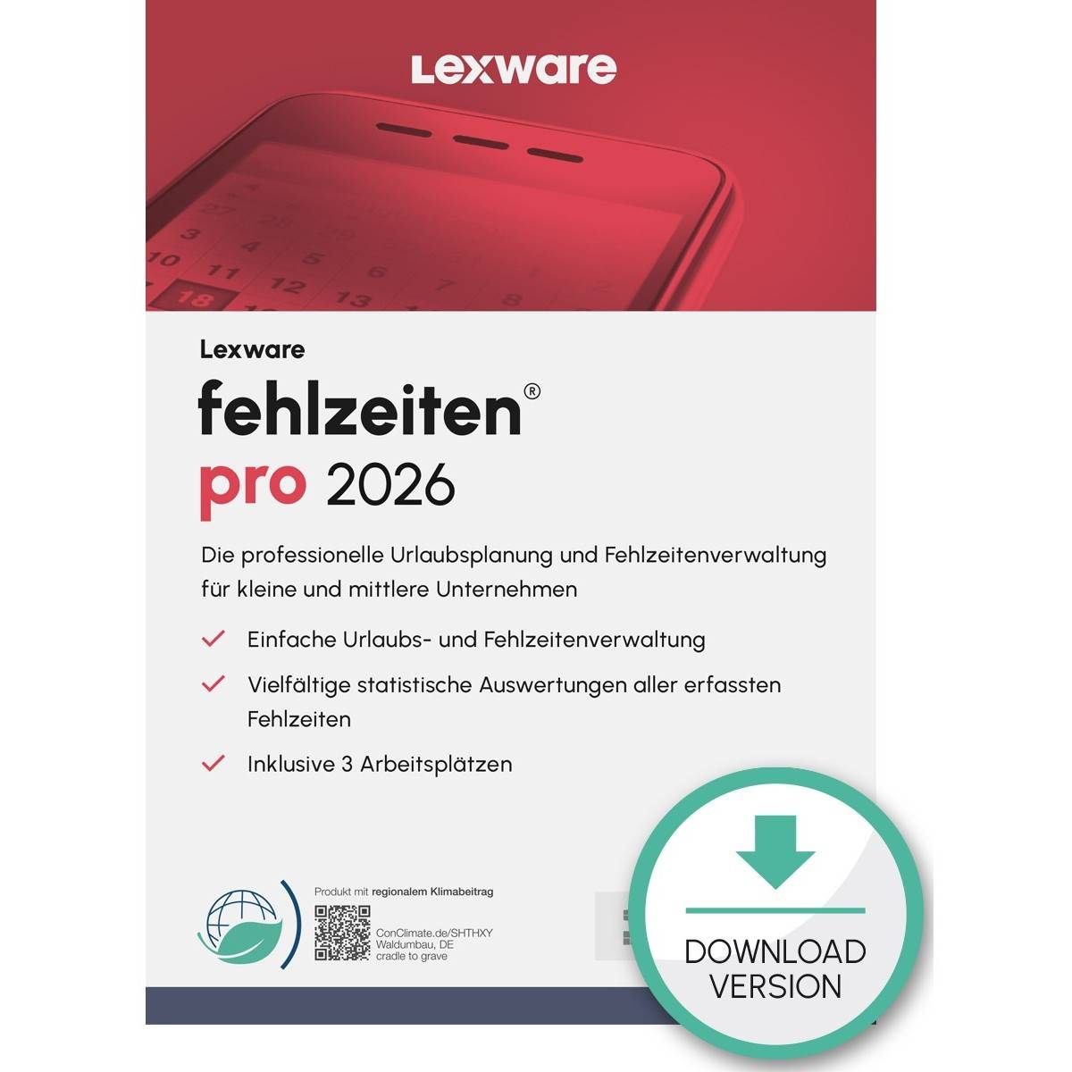 Lexware Fehlzeiten Pro 2026 - 1 Device. 1 Year - ESD-DownloadESD Software ESD-Lizenzen