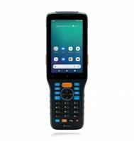 Robustes schwarzes tragbares Smartphone mit Touchscreen, das Android-App-Symbole anzeigt, und eine physische Tastatur darunter.