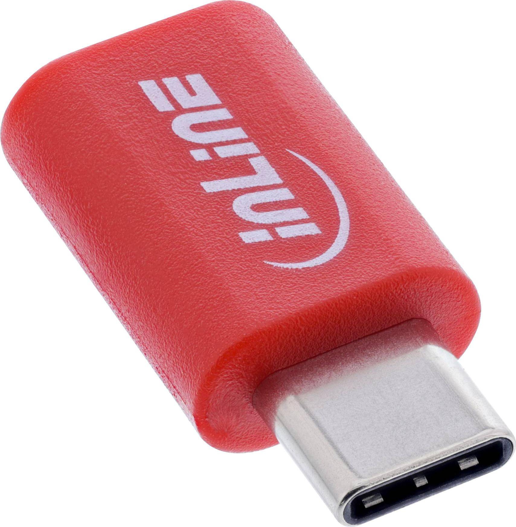 InLine USB-Datenblocker Adapter USB-C Stecker an Buchse bis 240 W PD (31650)