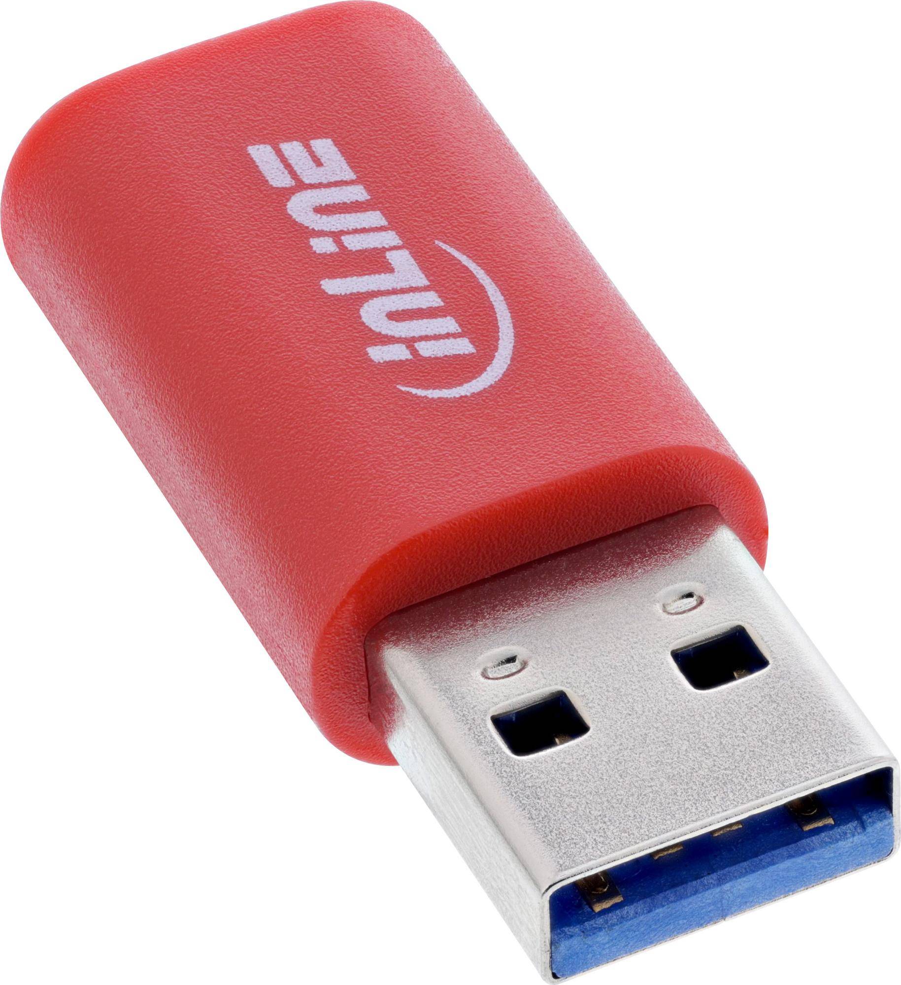 InLine USB-Datenblocker Adapter USB-A Stecker an USB-C Buchse 5 V 1.5 A (31652)