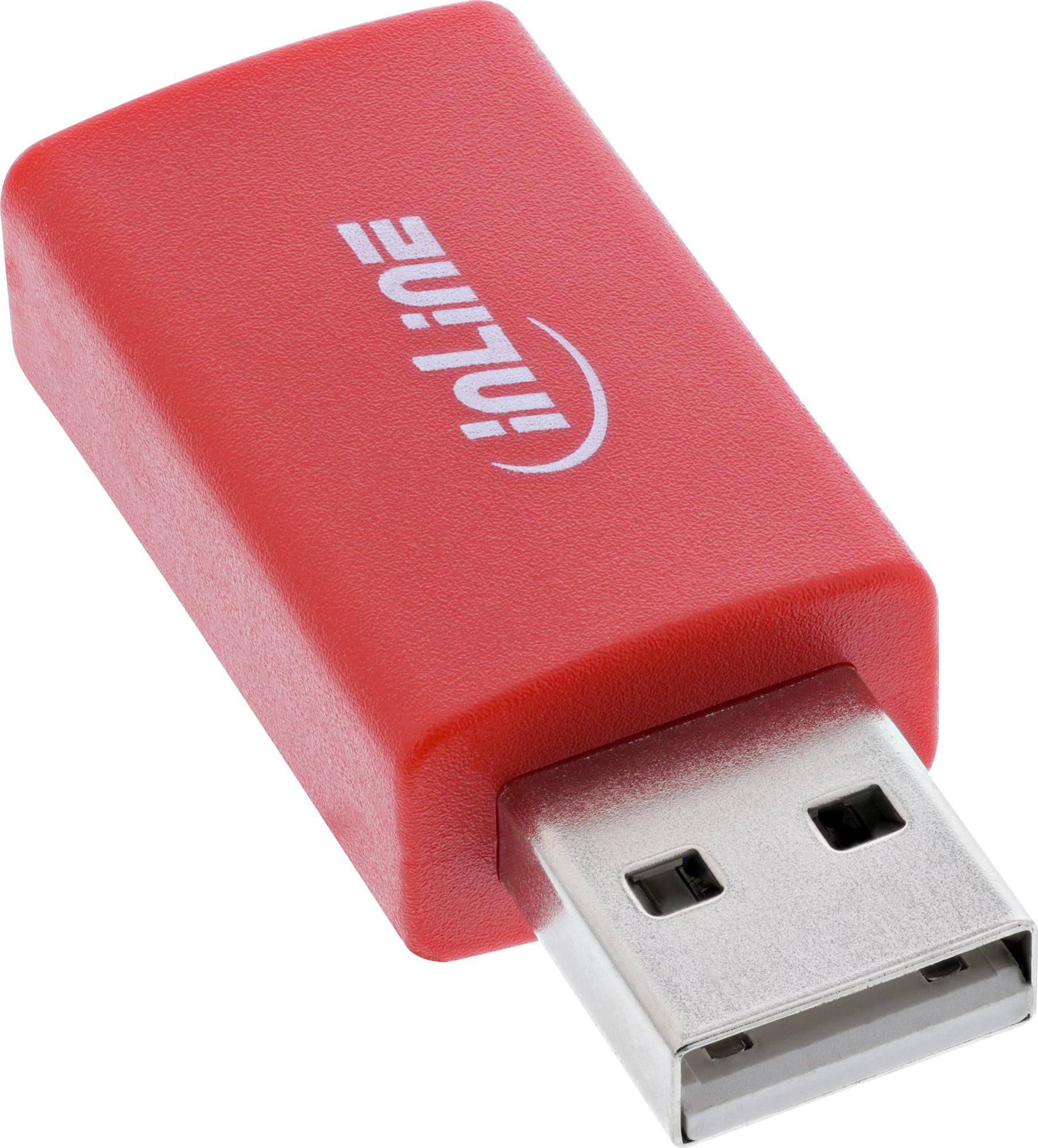 InLine USB-Datenblocker Adapter USB-A Stecker an Buchse 5 V 1.5 A (31653)